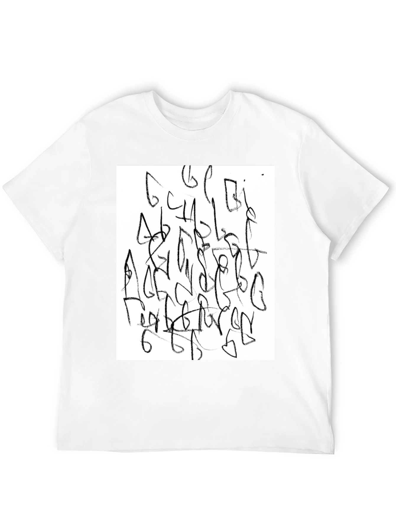Abstract Graphic Tee - Black Casual Shirt