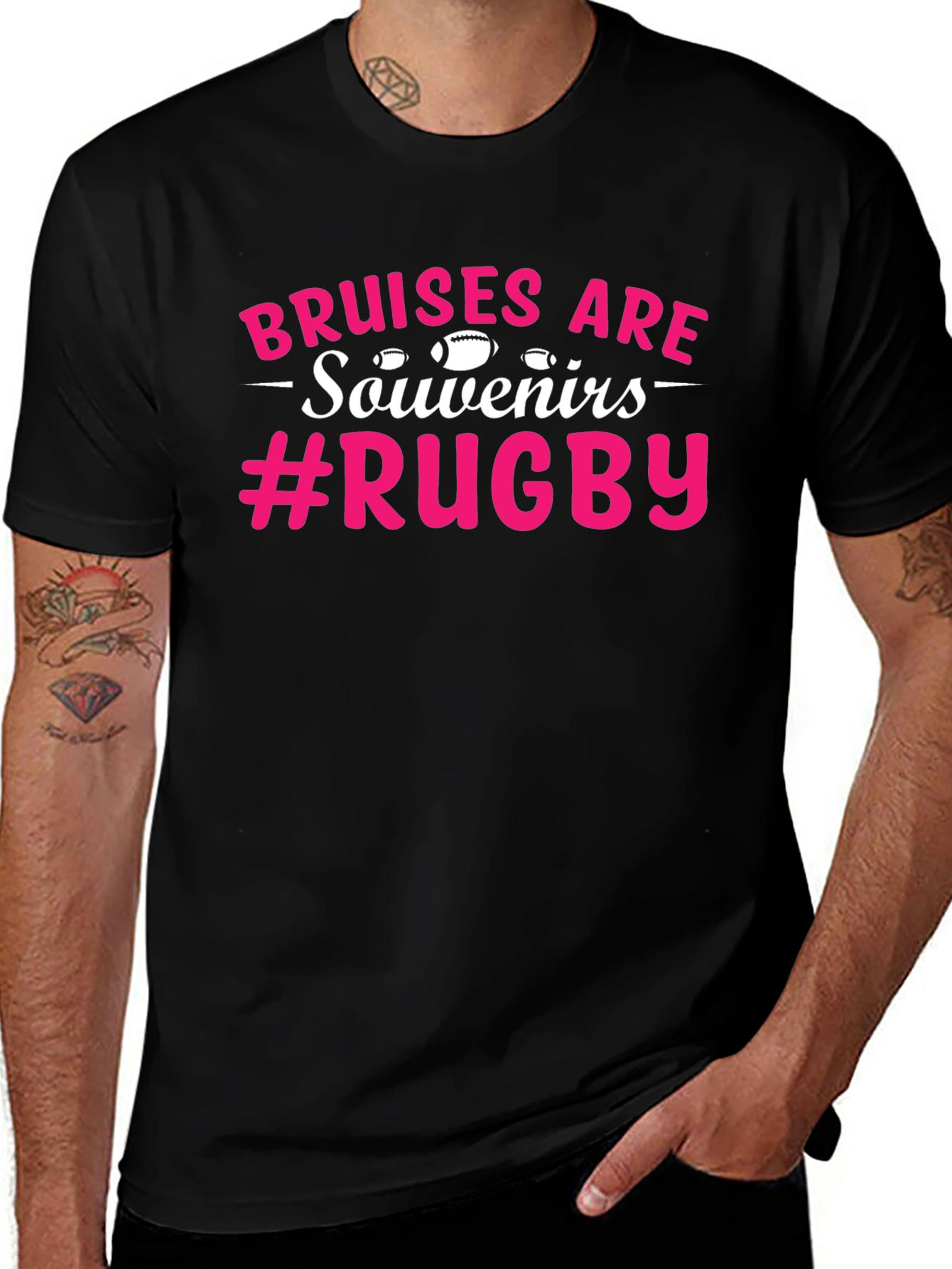 Bruises Are Souvenirs Rugby Graphic T-Shirt