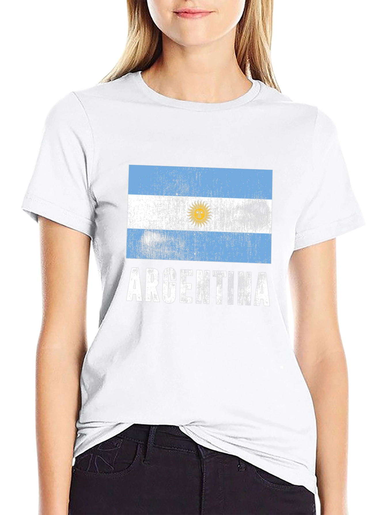 Argentina Flag T-Shirt - Distressed Design