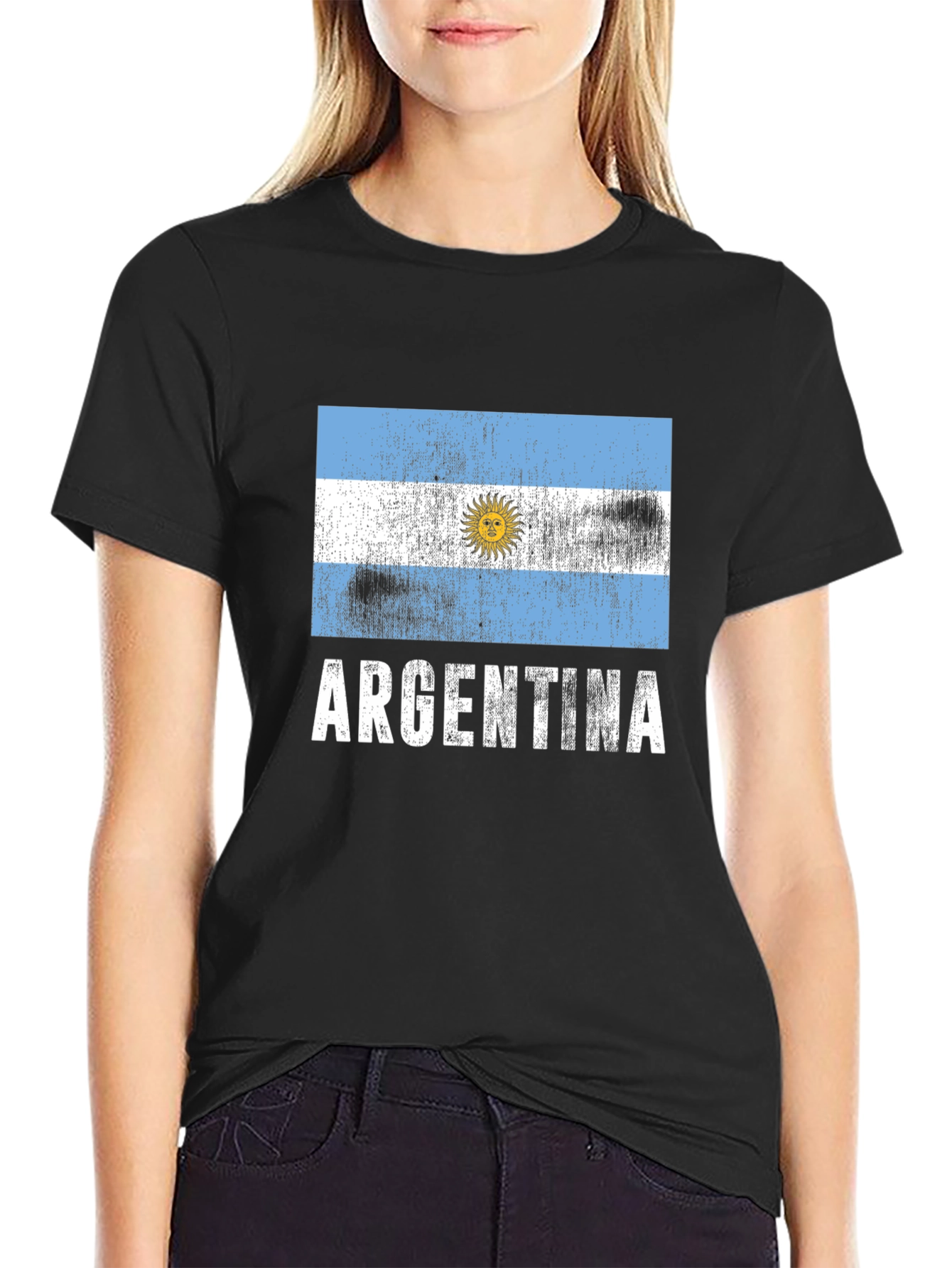 Argentina Flag T-Shirt - Distressed Design