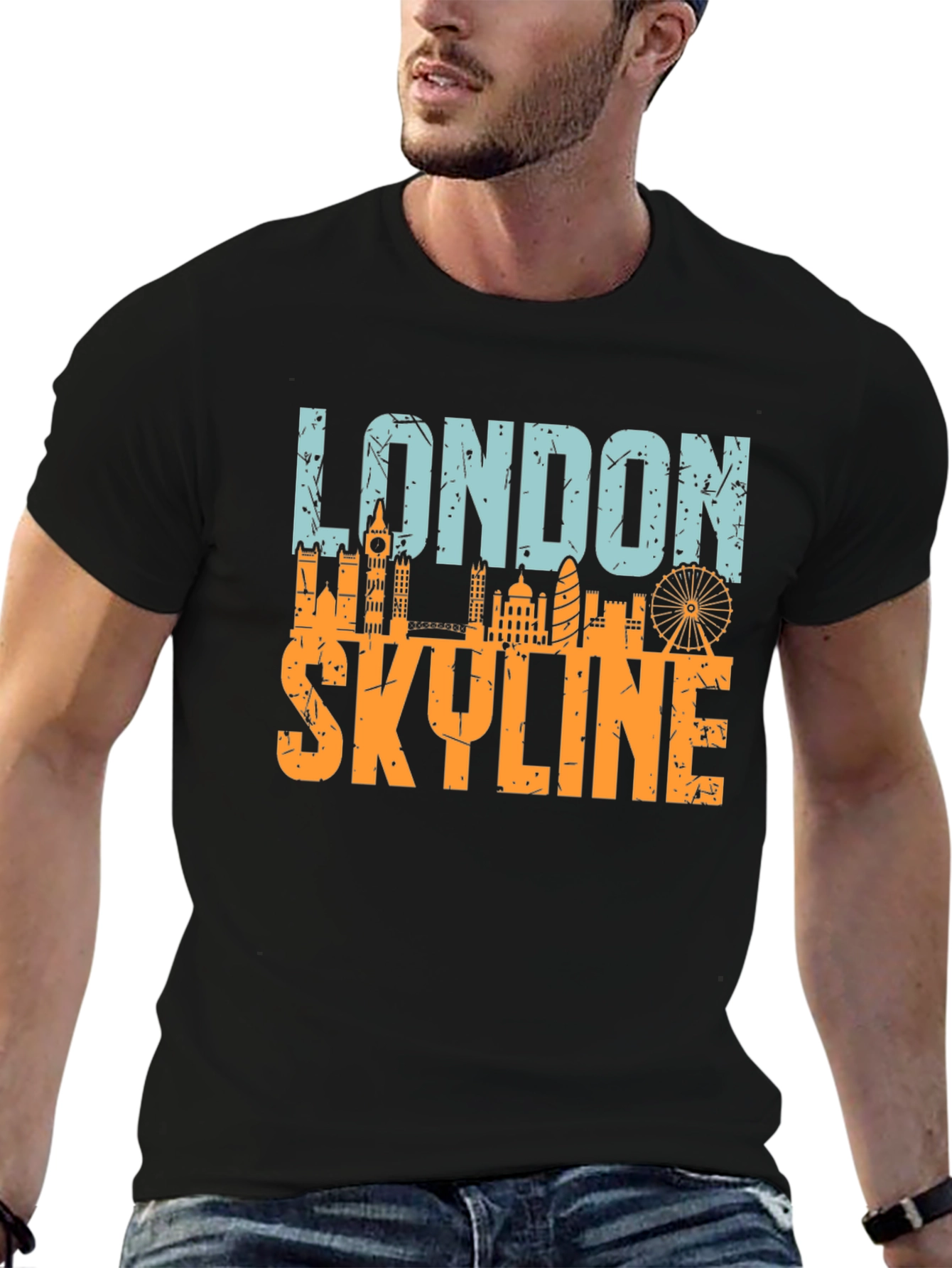 London Skyline Graphic Tee - Black