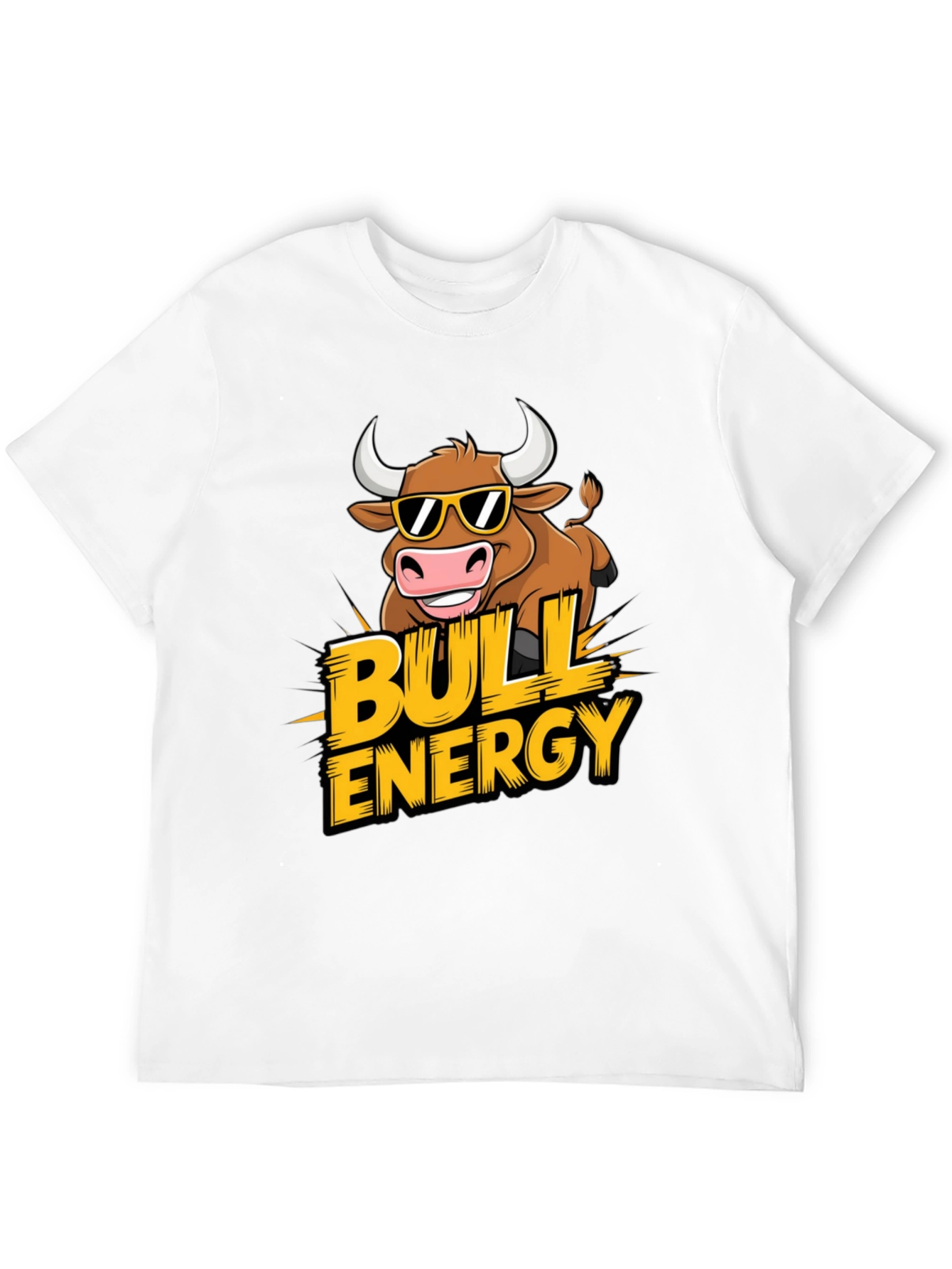 Bull Energy T-Shirt - Cool Cartoon Bull Design