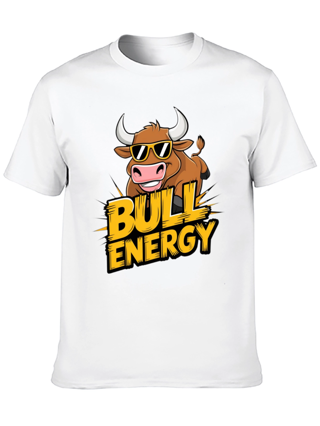 Bull Energy T-Shirt - Cool Cartoon Bull Design