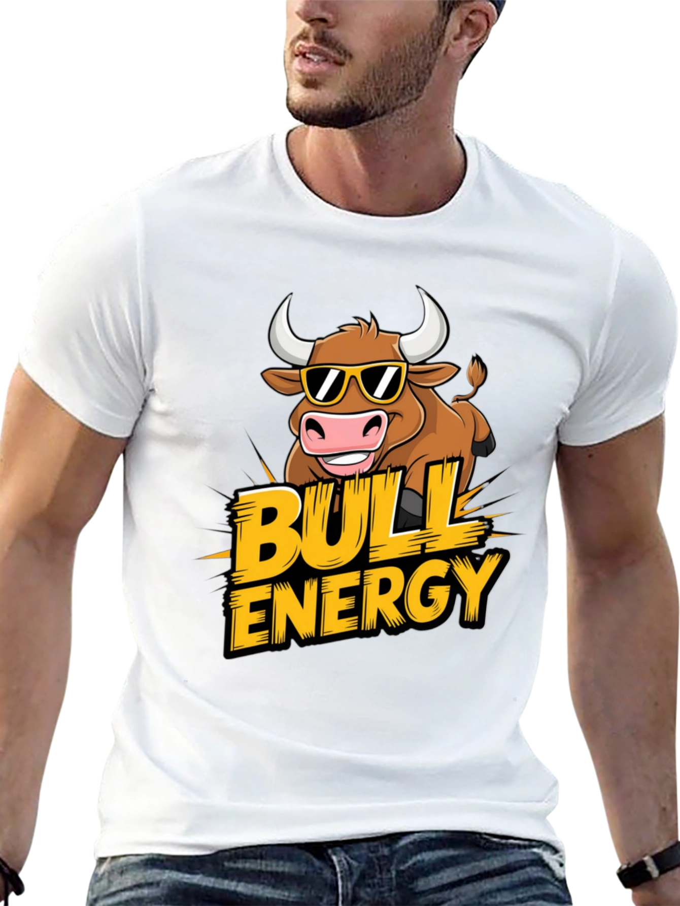 Bull Energy T-Shirt - Cool Cartoon Bull Design