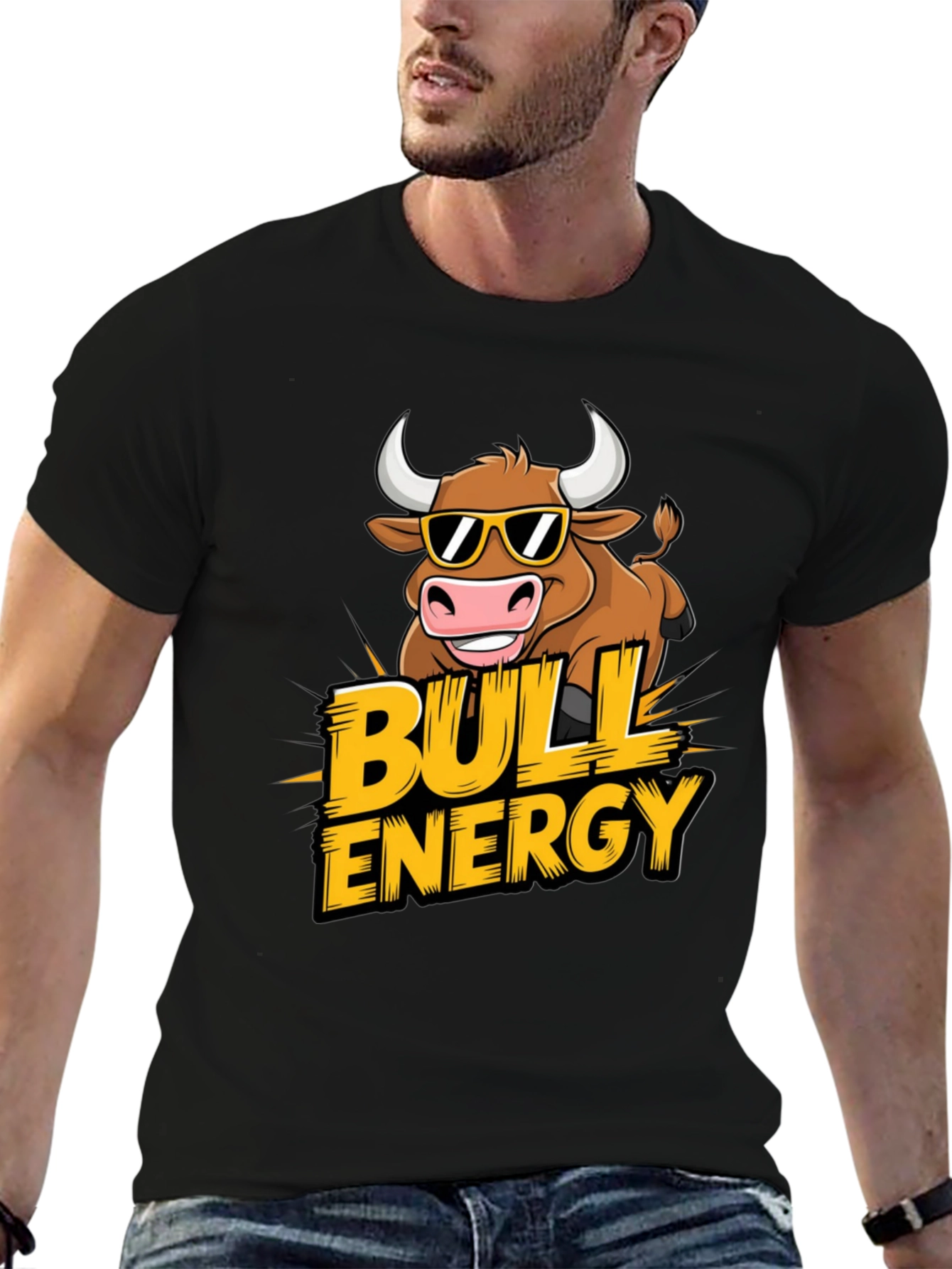 Bull Energy T-Shirt - Cool Cartoon Bull Design