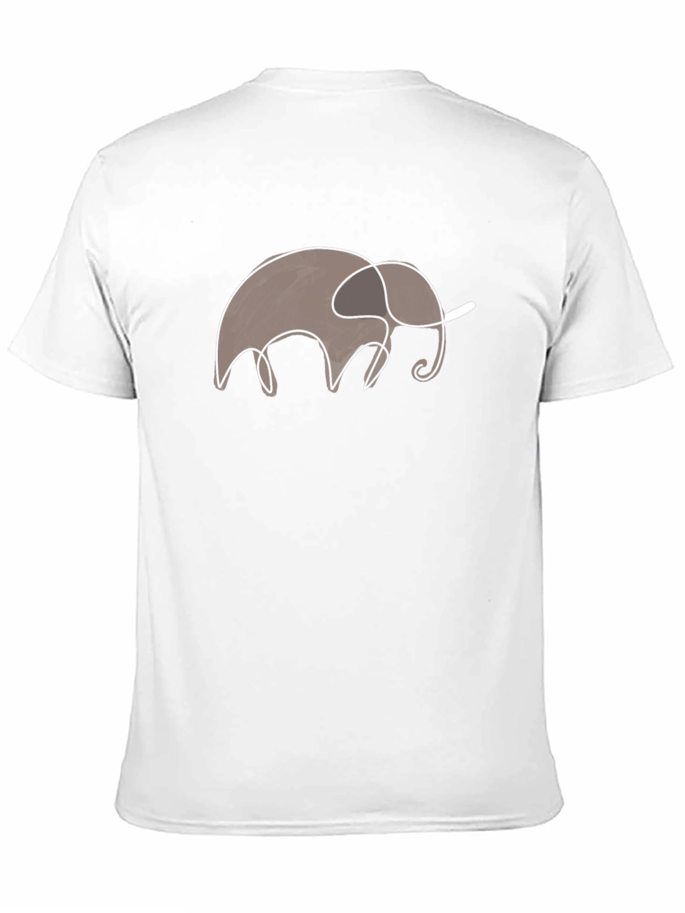 Elephant Outline Graphic Tee - Black Cotton T-Shirt