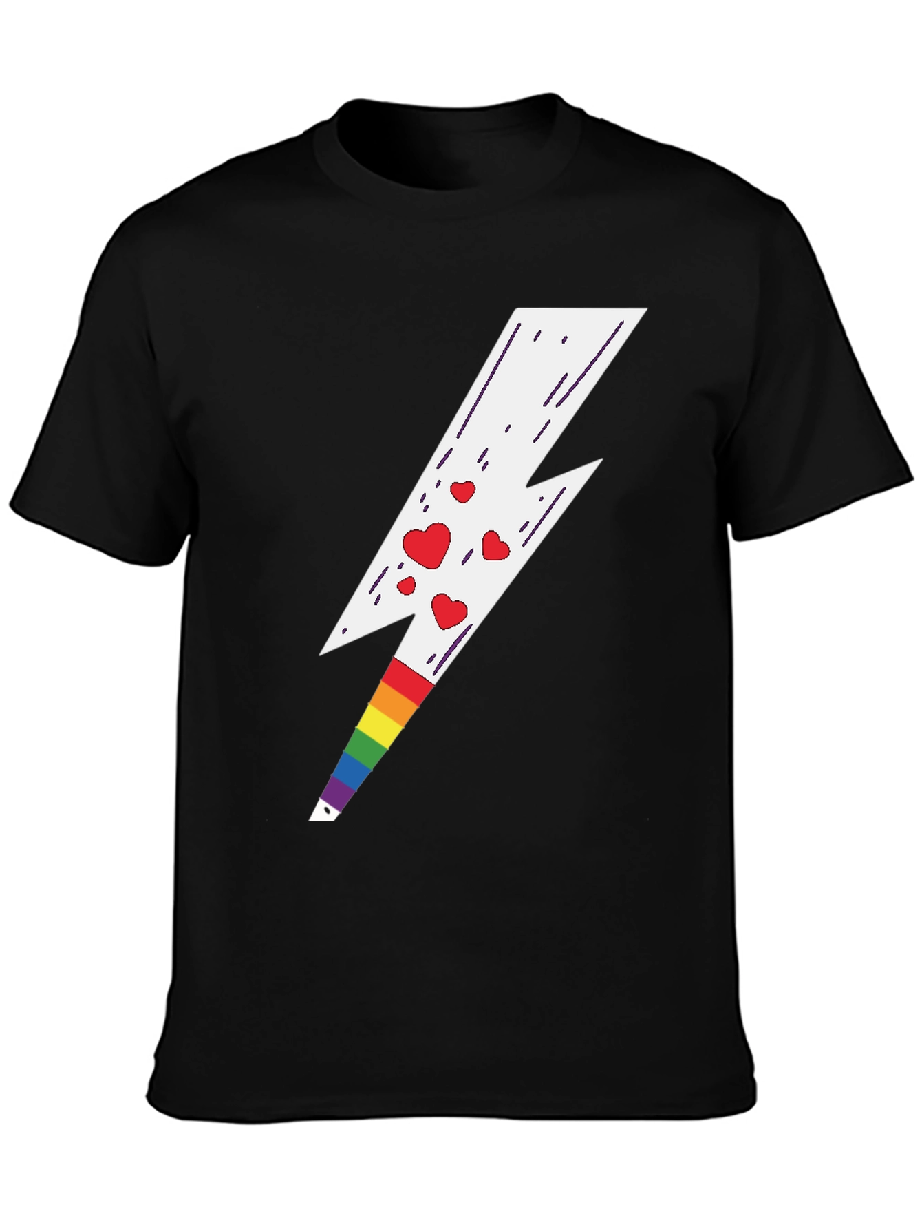 Rainbow Heart Lightning Bolt Tee