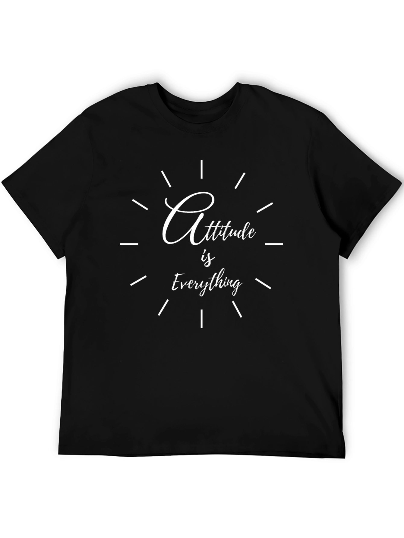 Attitude is Everything Black Graphic T-Shirt