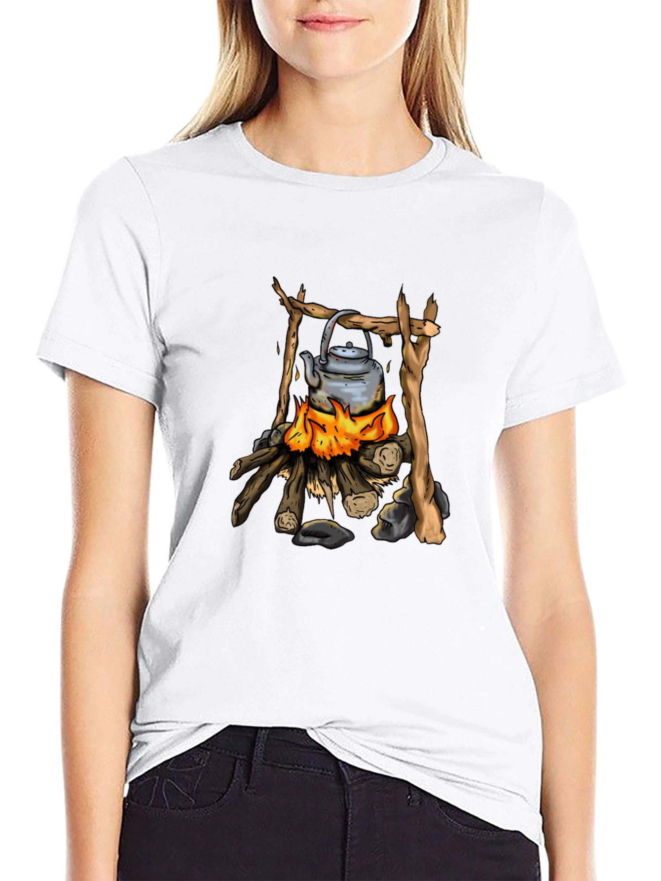 Campfire Kettle Graphic Tee - Black