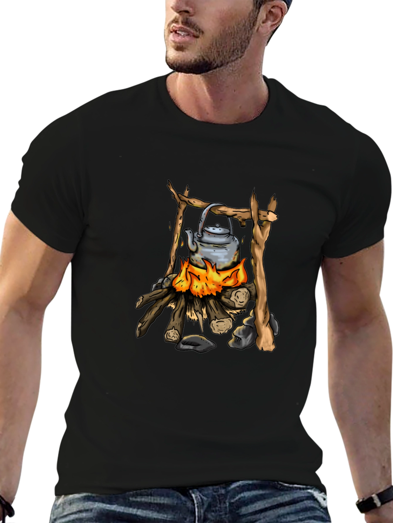 Campfire Kettle Graphic Tee - Black