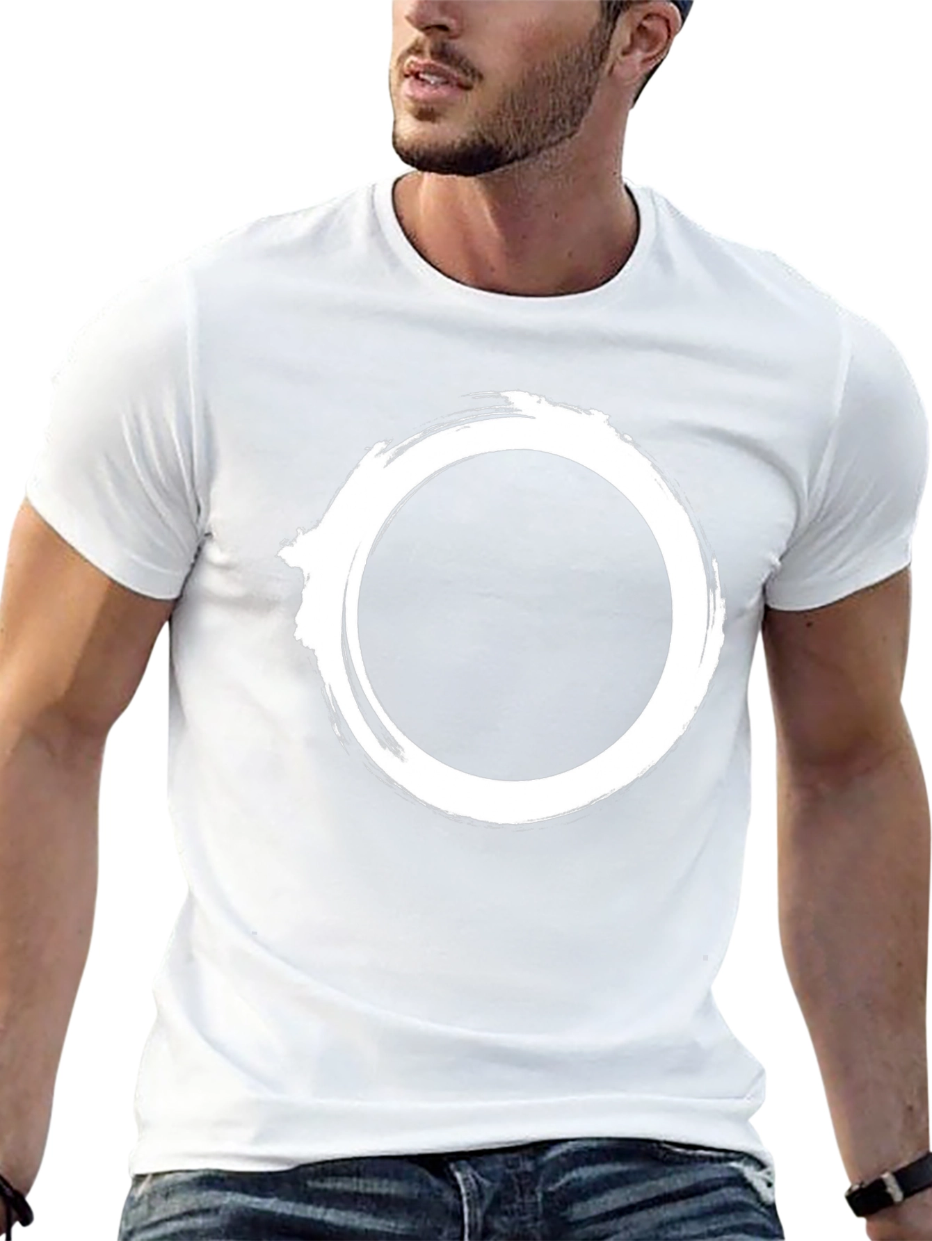 Minimalist Zen Circle Black T-Shirt
