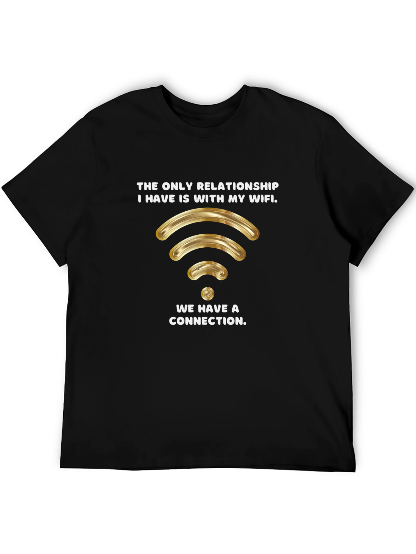 Wifi Relationship Graphic Tee - Black T-Shirt
