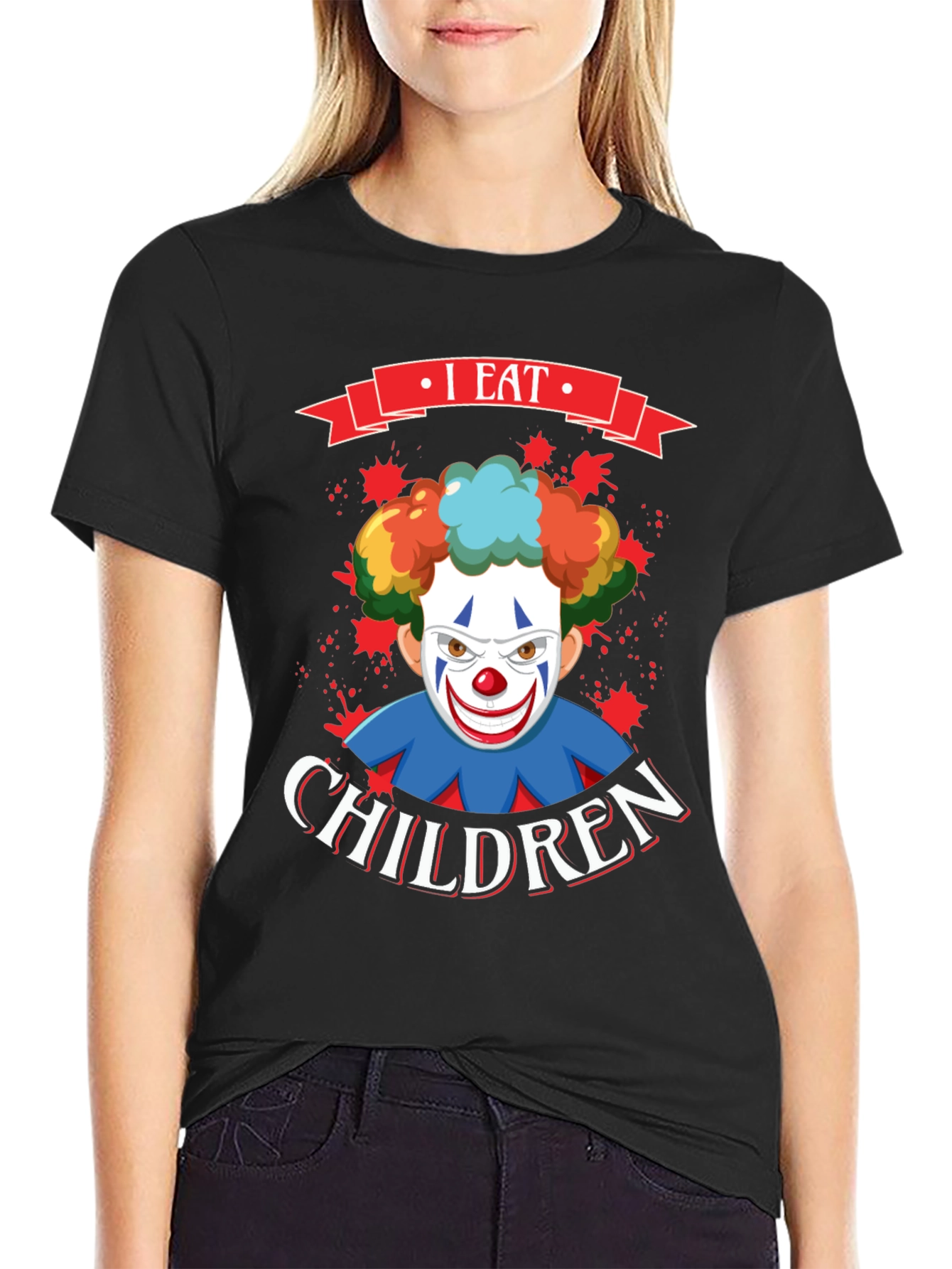 I Eat Children Clown Graphic T-Shirt