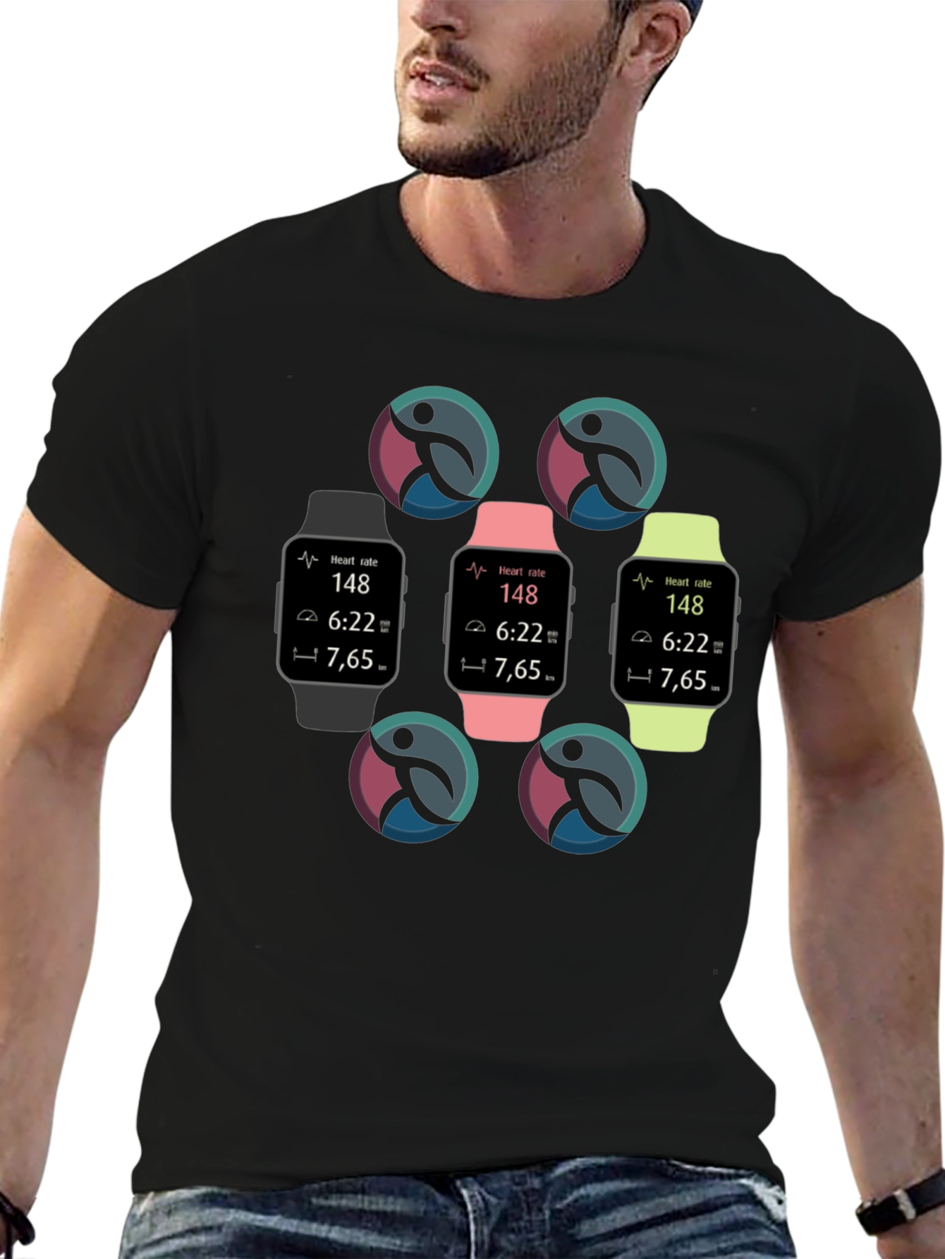 Smartwatch Pattern T-Shirt - Tech Inspired Graphic Tee
