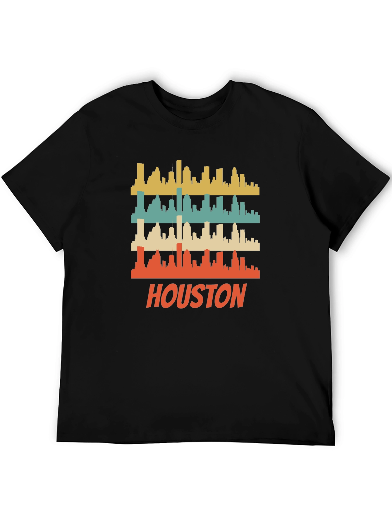 Houston Skyline Retro Graphic T-Shirt