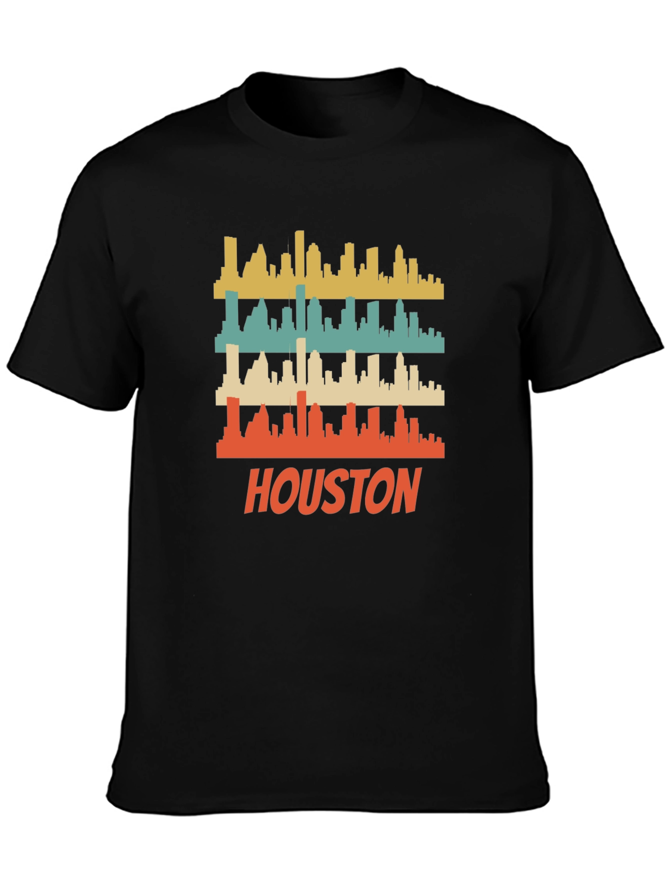 Houston Skyline Retro Graphic T-Shirt
