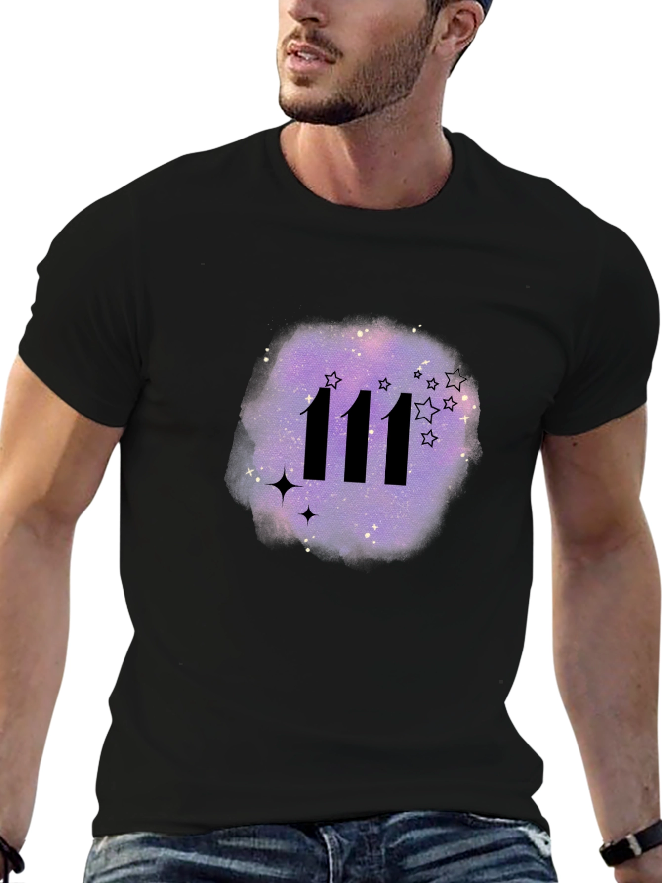 111 Angel Number Galaxy T-Shirt