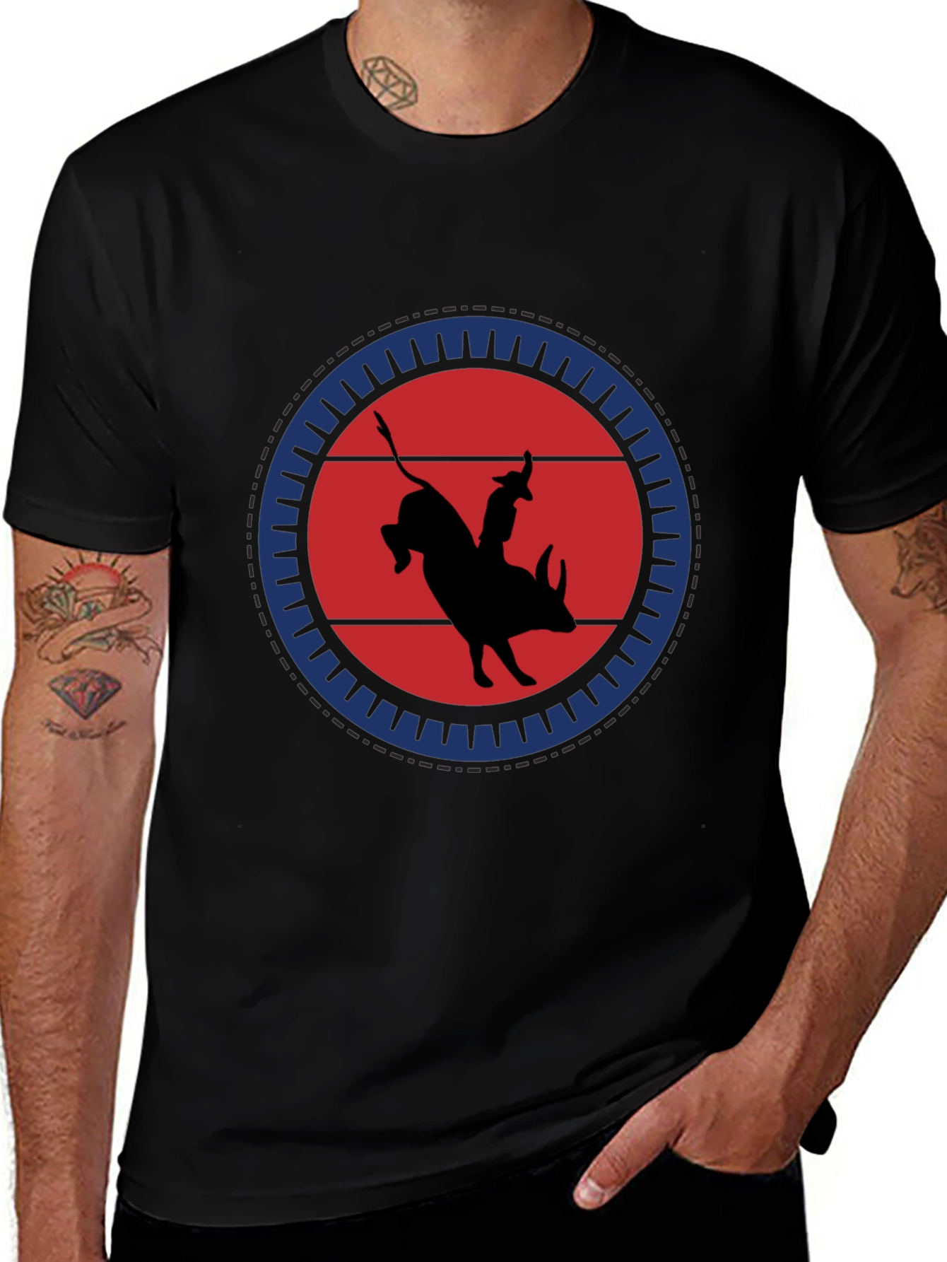 Bull Rider Graphic Tee - Black