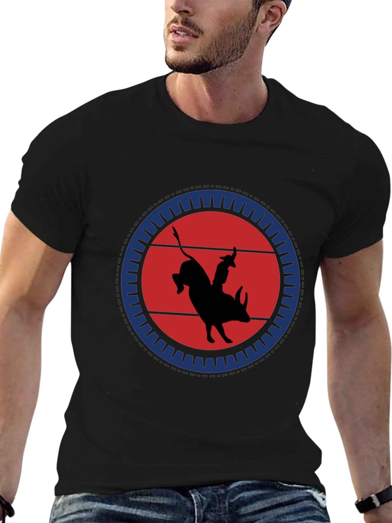 Bull Rider Graphic Tee - Black