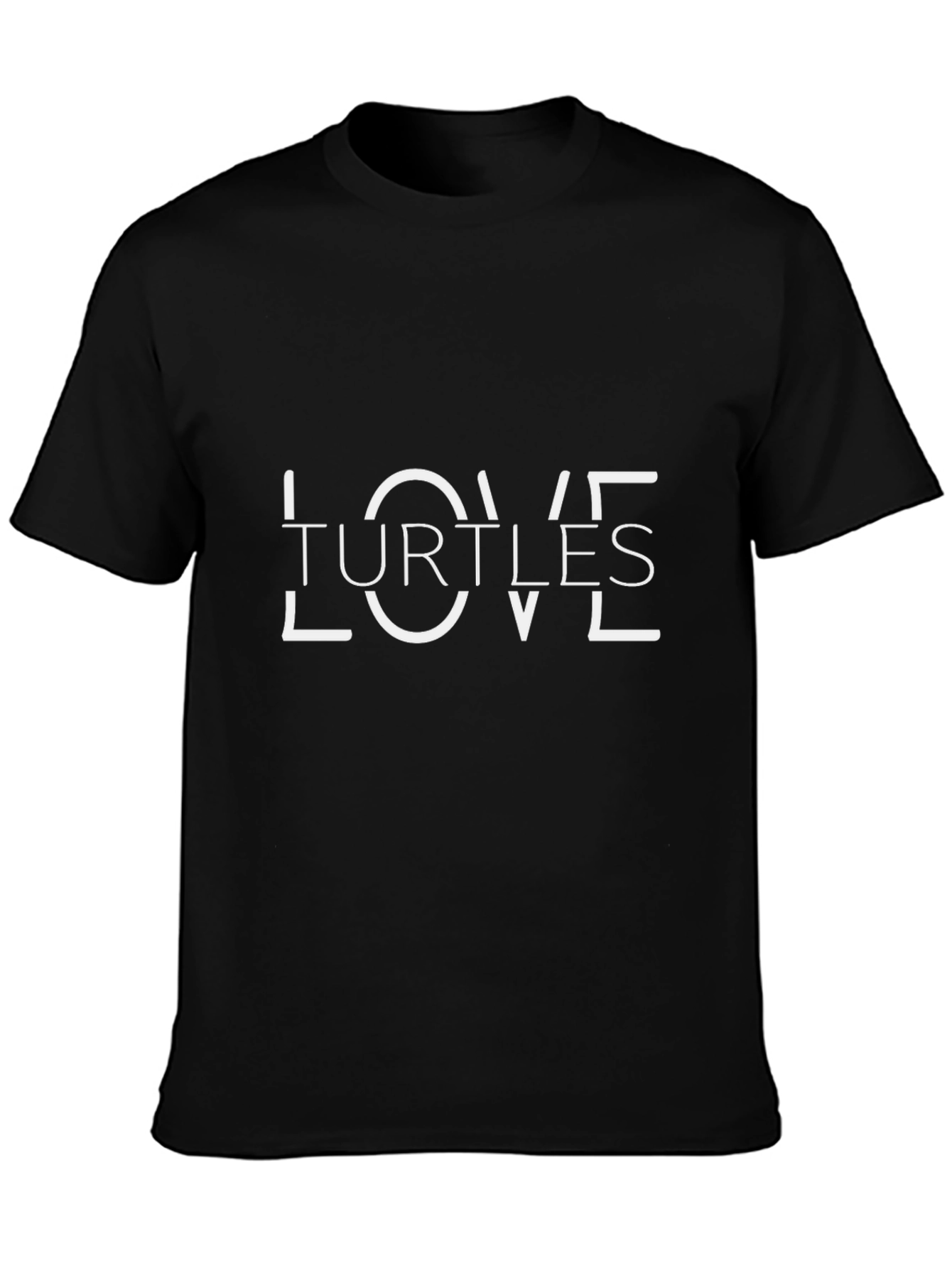 Love Turtles Graphic Tee - Black Cotton T-Shirt