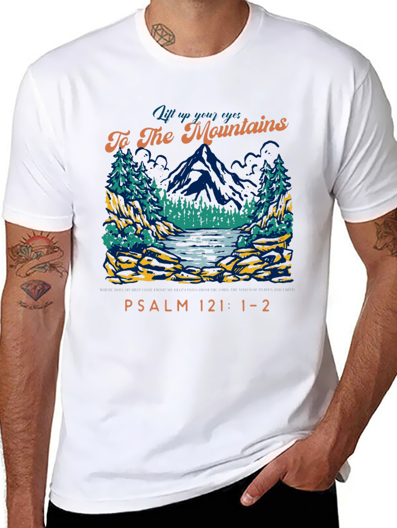 Mountains Psalm 121 Graphic T-Shirt