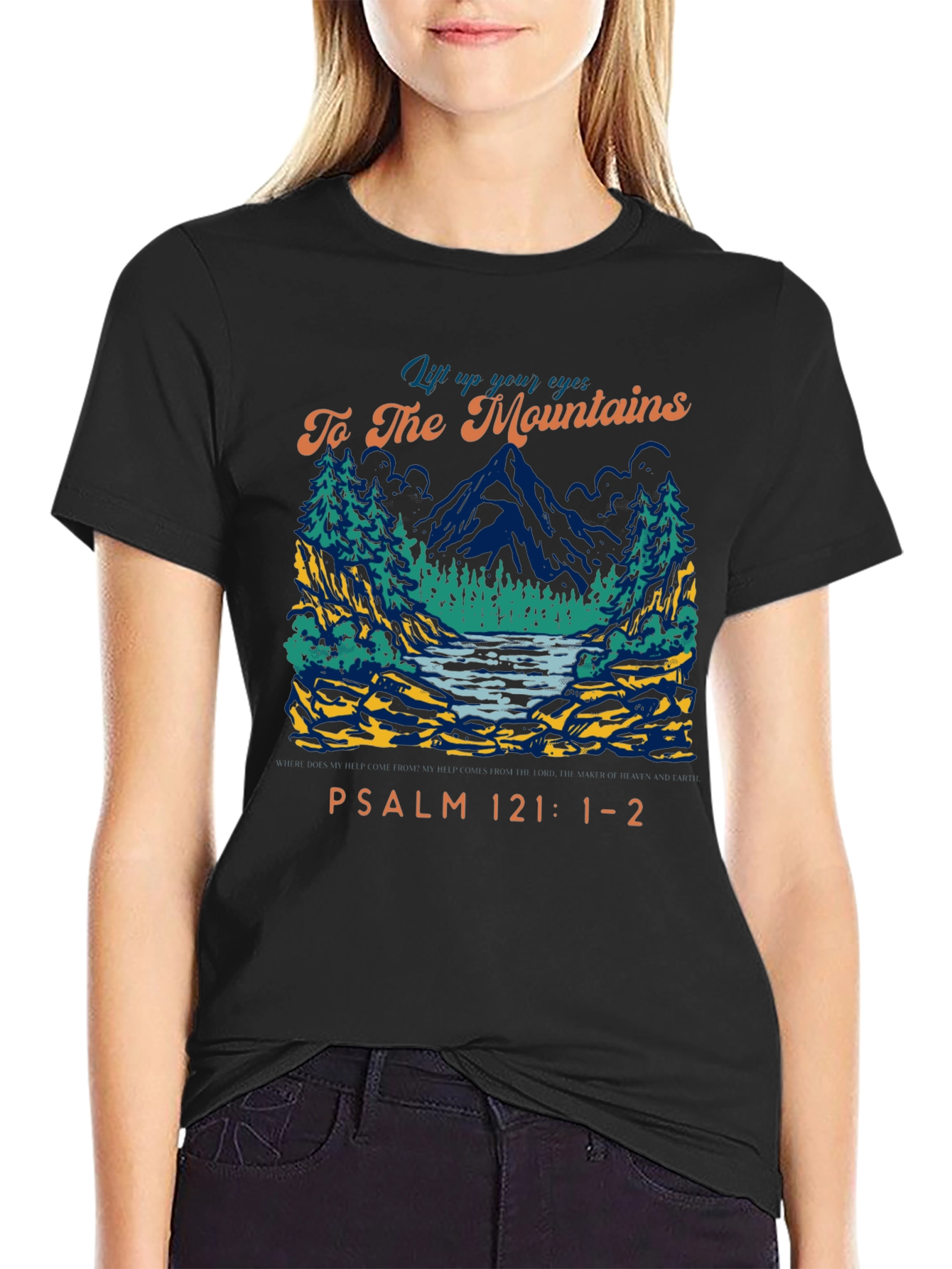 Mountains Psalm 121 Graphic T-Shirt