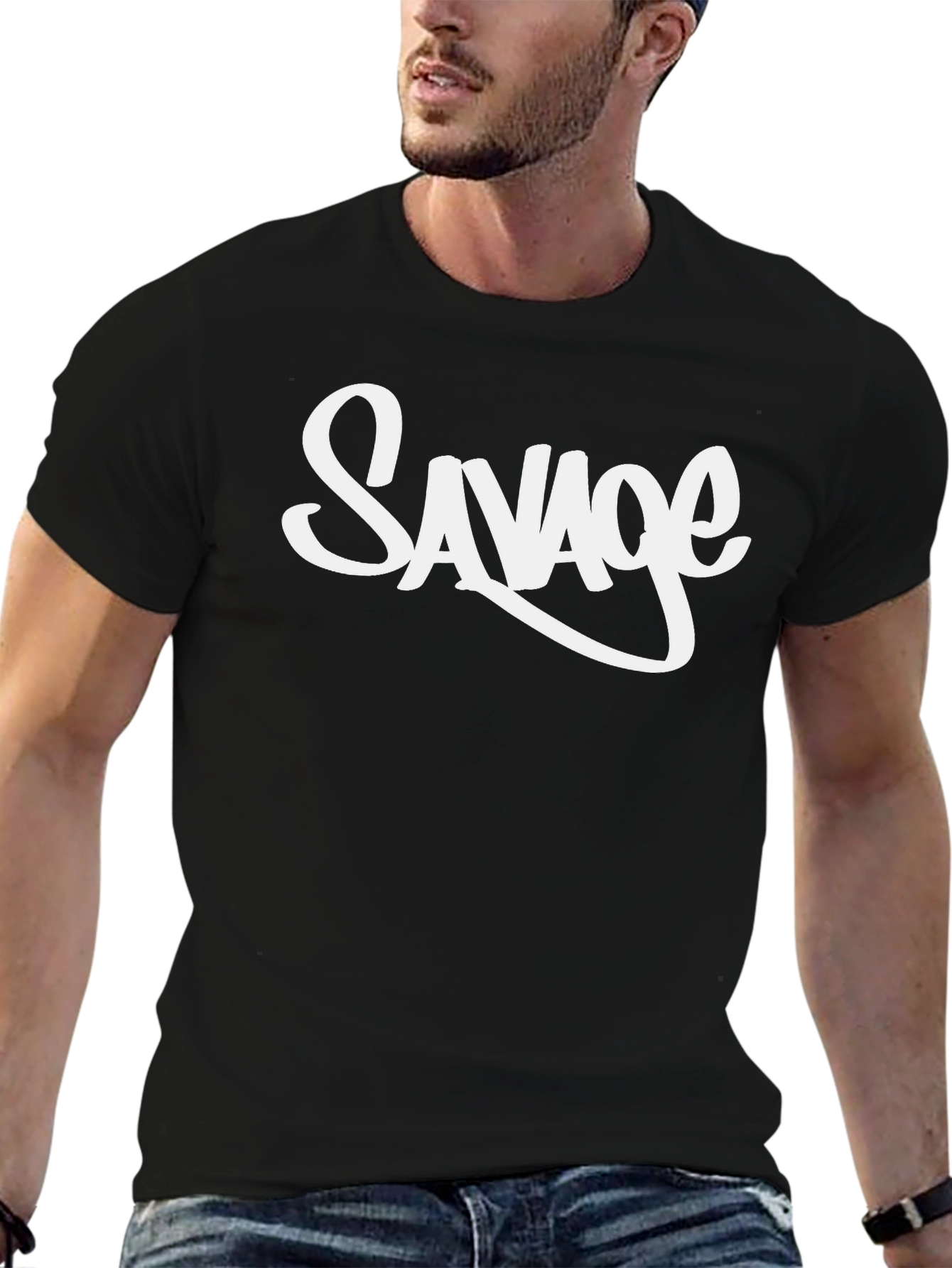 Savage Graphic Print Black T-Shirt