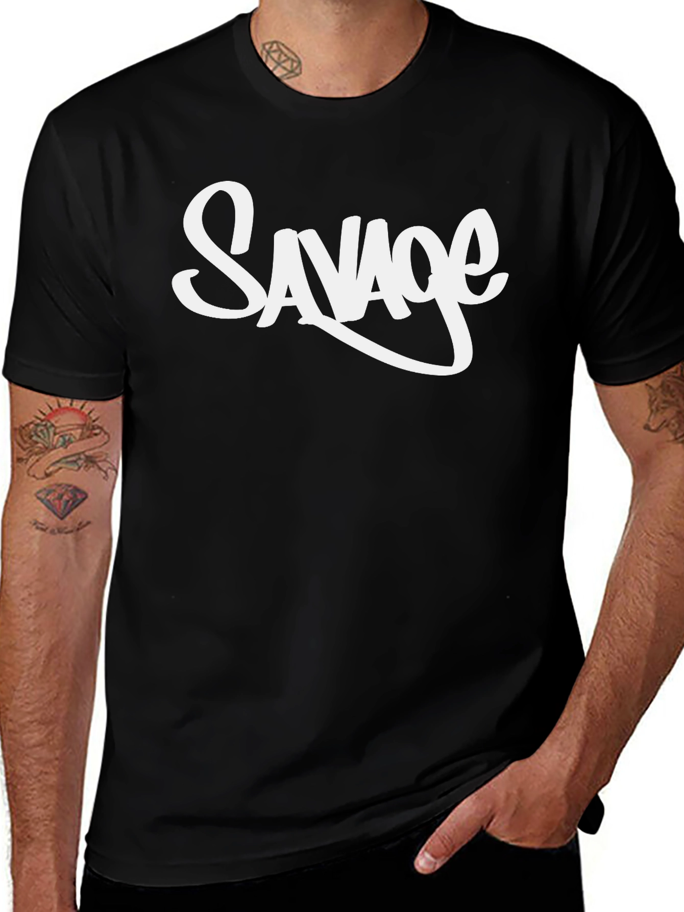 Savage Graphic Print Black T-Shirt