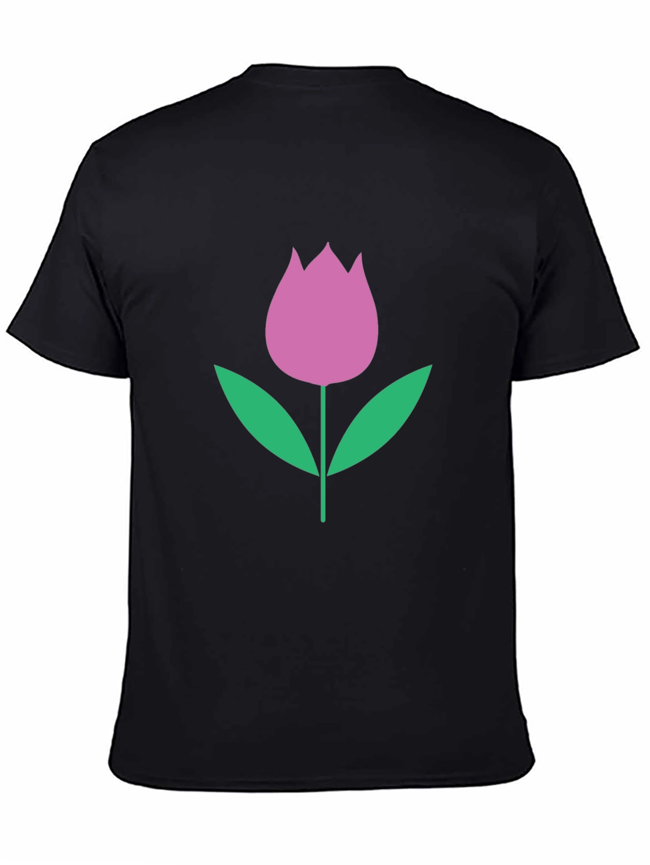 Floral Tulip Graphic Tee - Black Casual Shirt