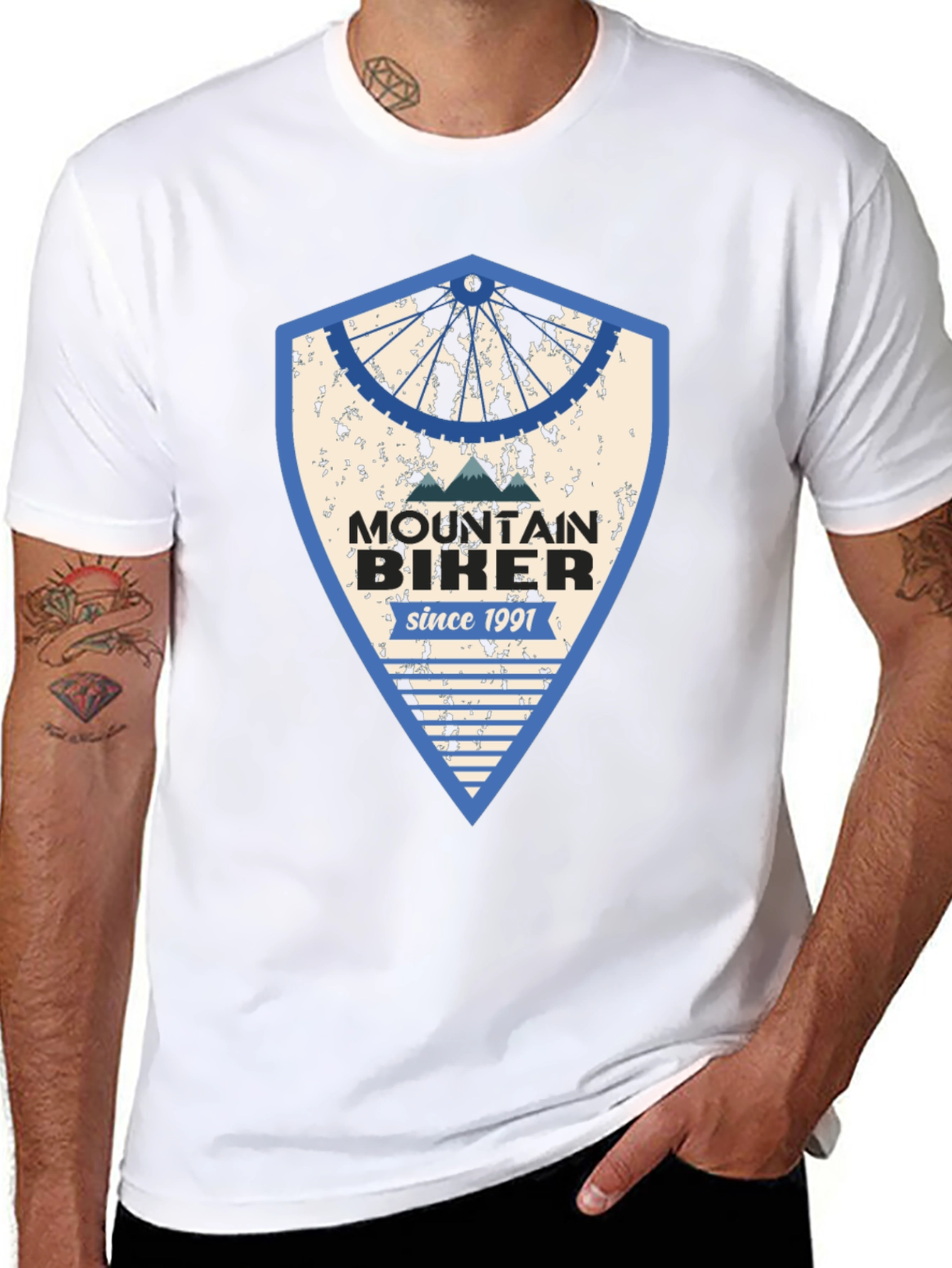 Mountain Biker Since 1991 Black Graphic Tee