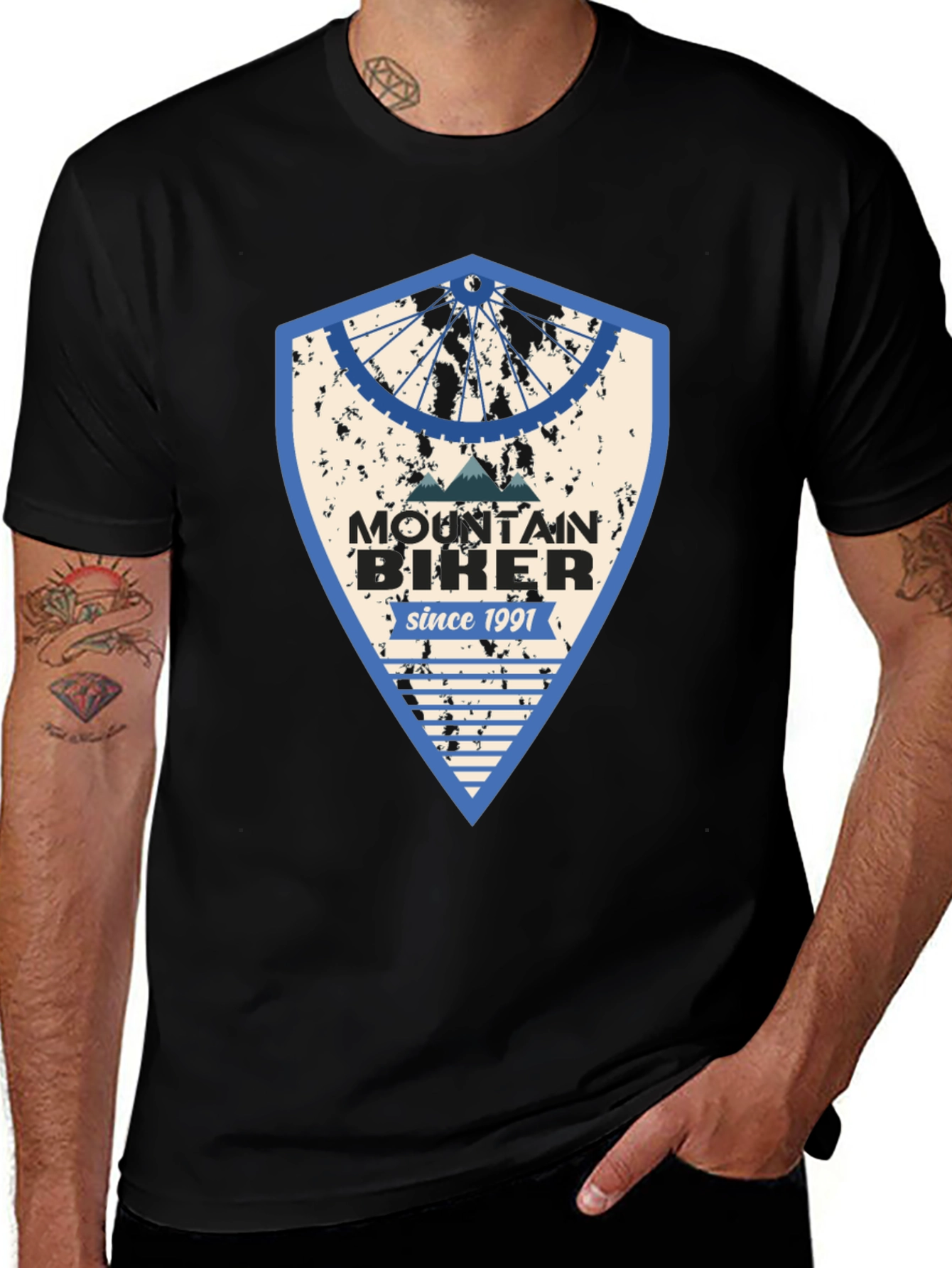 Mountain Biker Since 1991 Black Graphic Tee