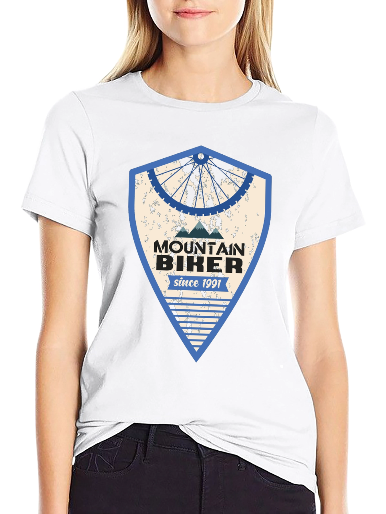 Mountain Biker Since 1991 Black Graphic Tee