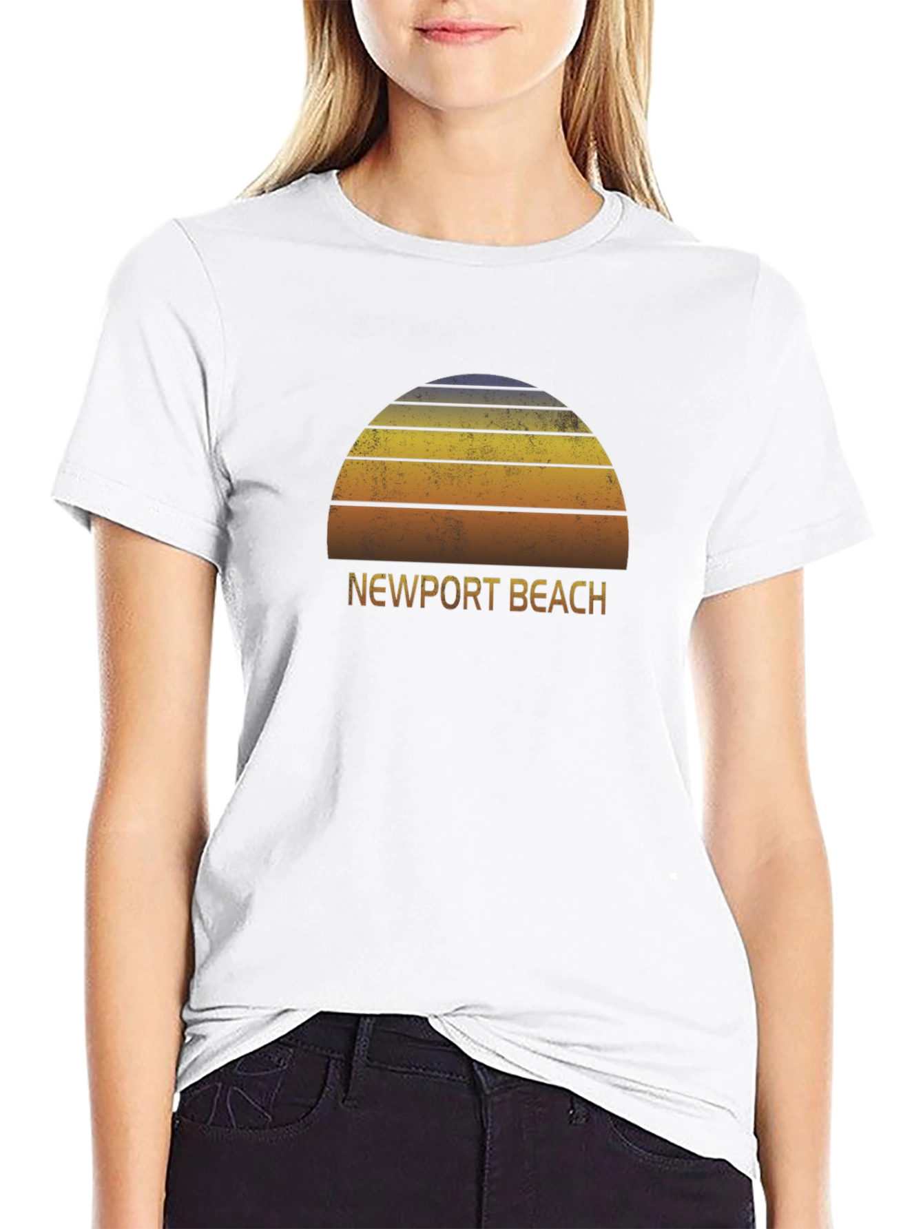 Newport Beach Retro Sunset T-Shirt