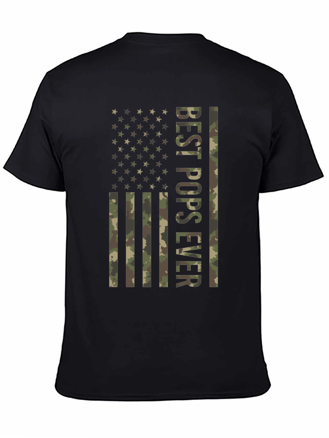 Best Pops Ever Camo American Flag T-Shirt