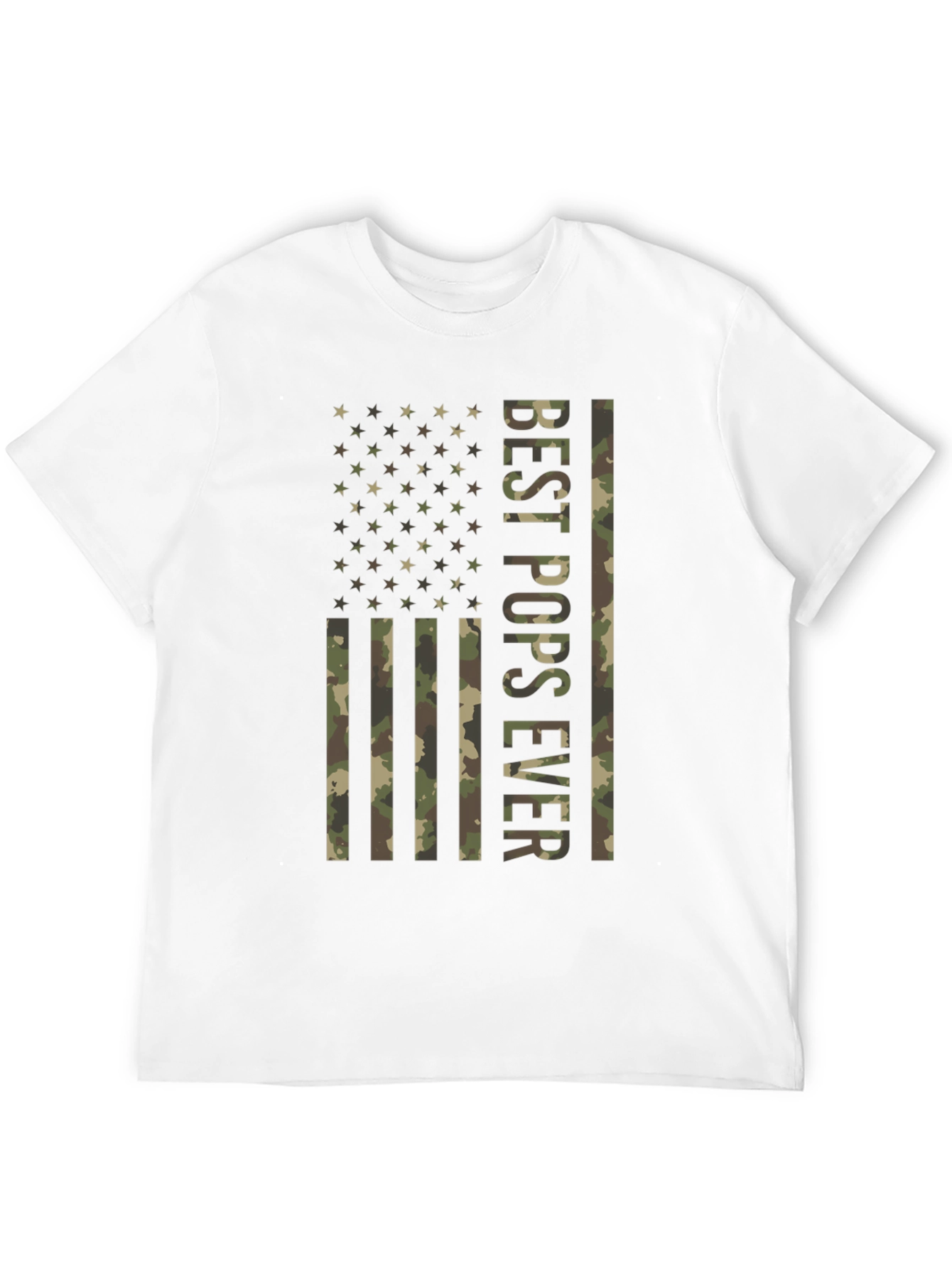 Best Pops Ever Camo American Flag T-Shirt