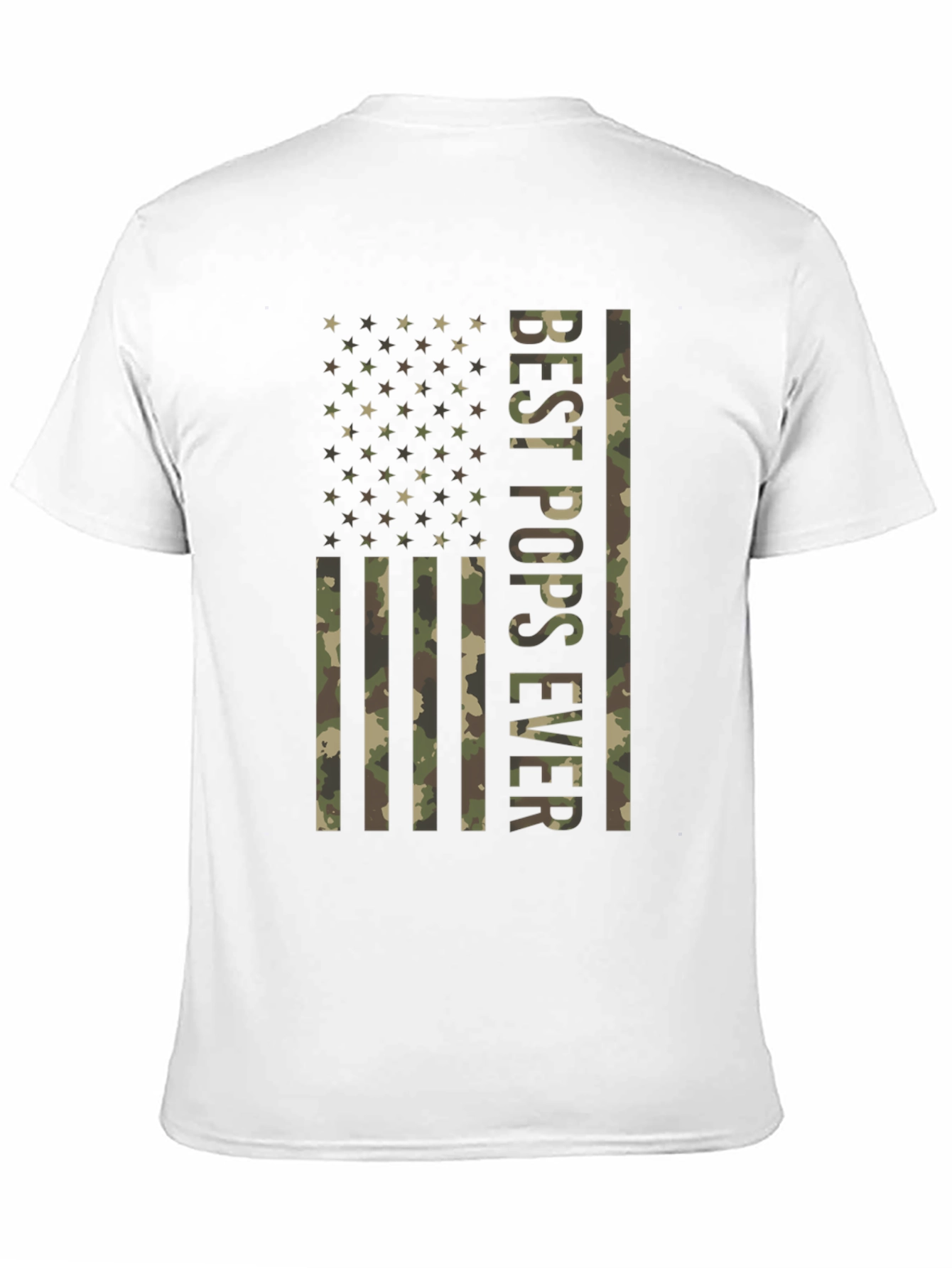 Best Pops Ever Camo American Flag T-Shirt
