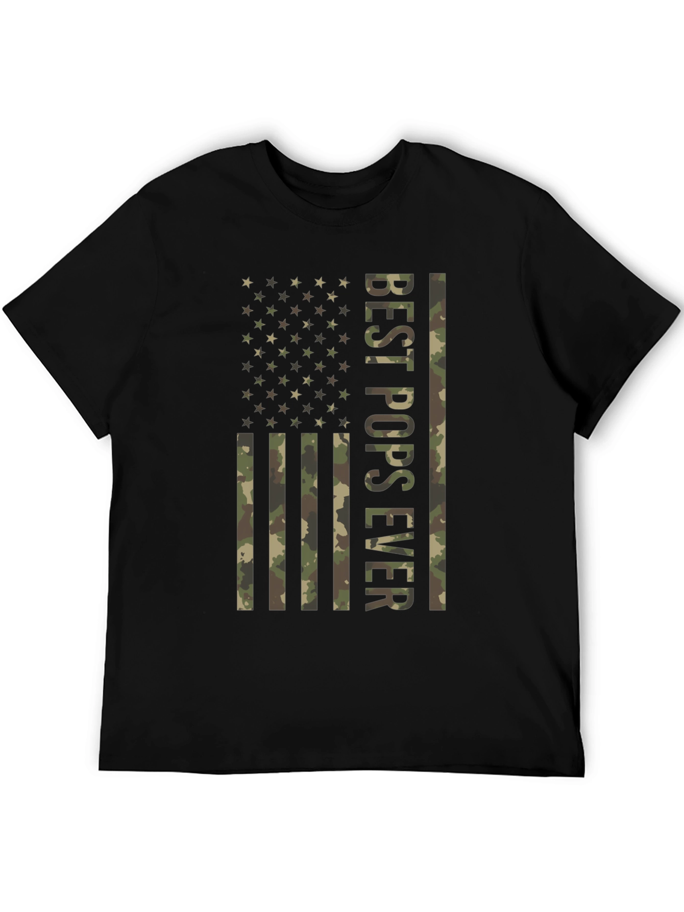 Best Pops Ever Camo American Flag T-Shirt