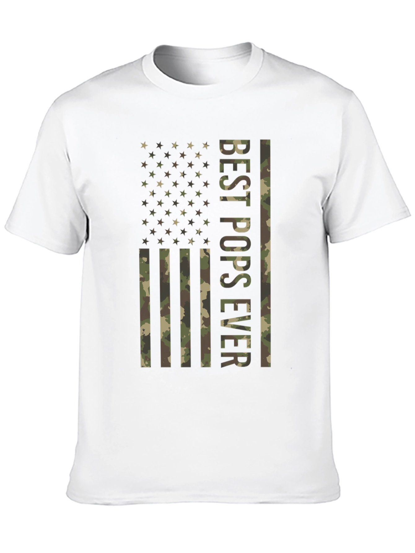 Best Pops Ever Camo American Flag T-Shirt