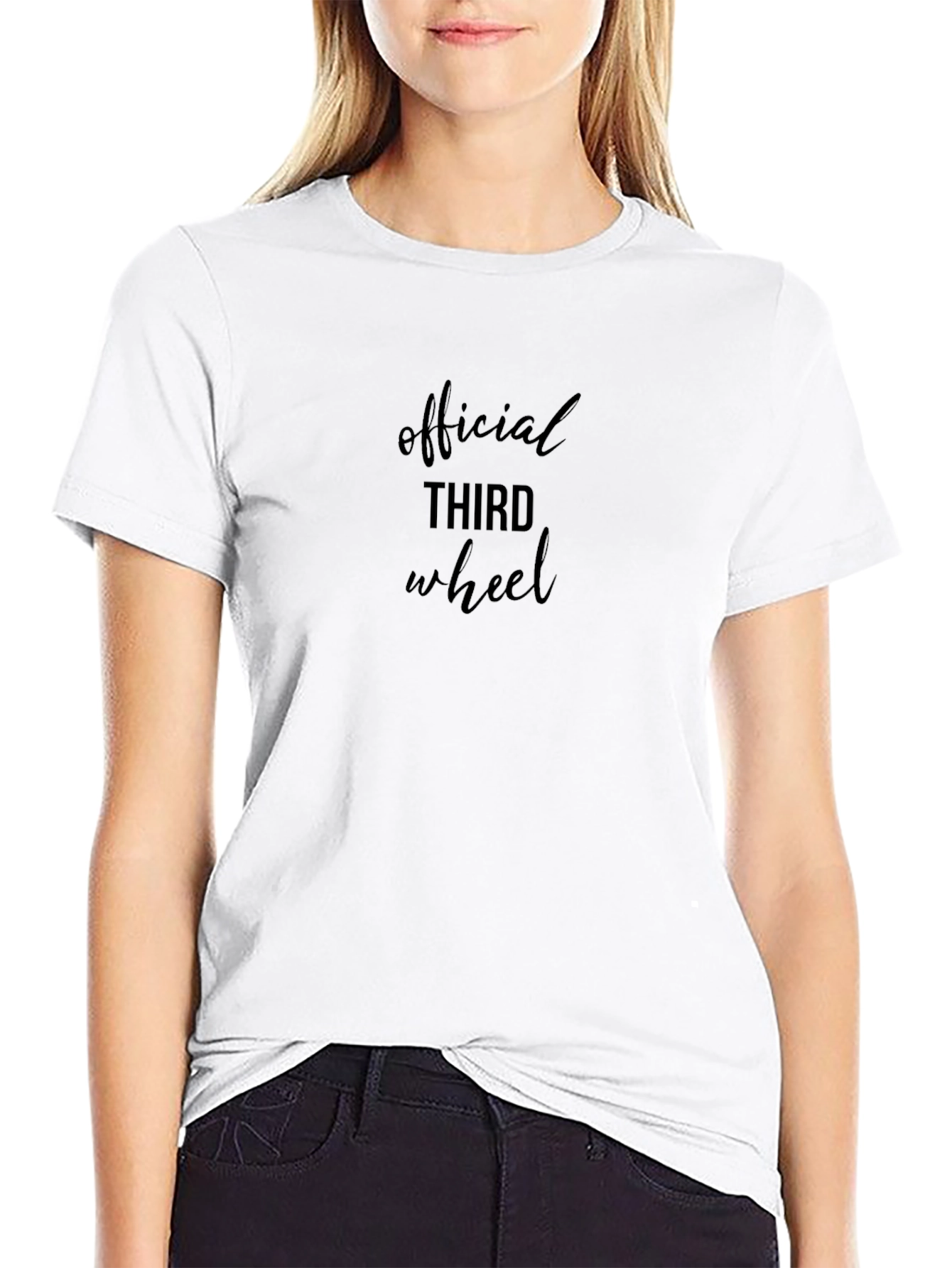 Official Third Wheel Black Cotton T-Shirt