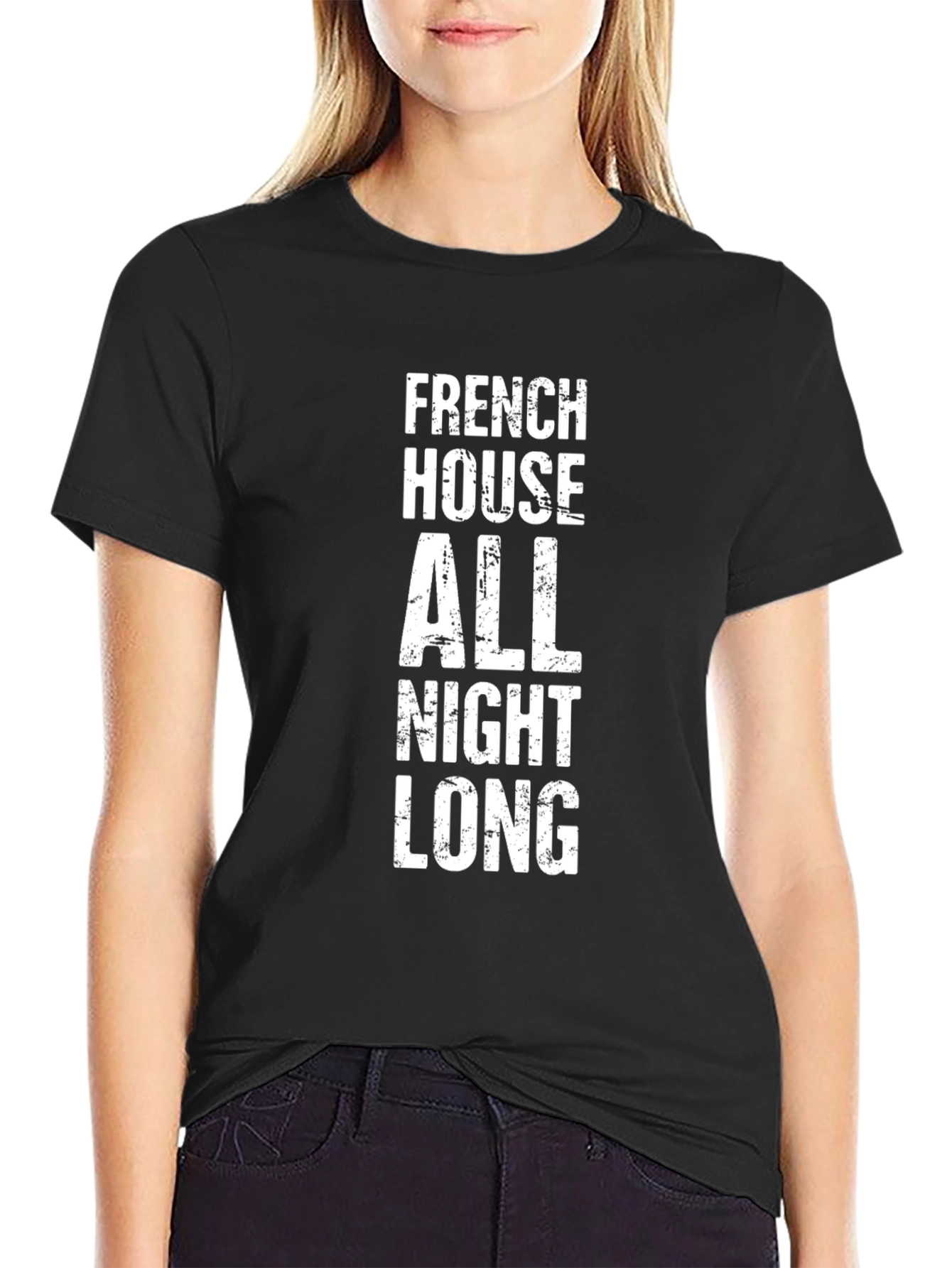 French House All Night Long Black T-Shirt