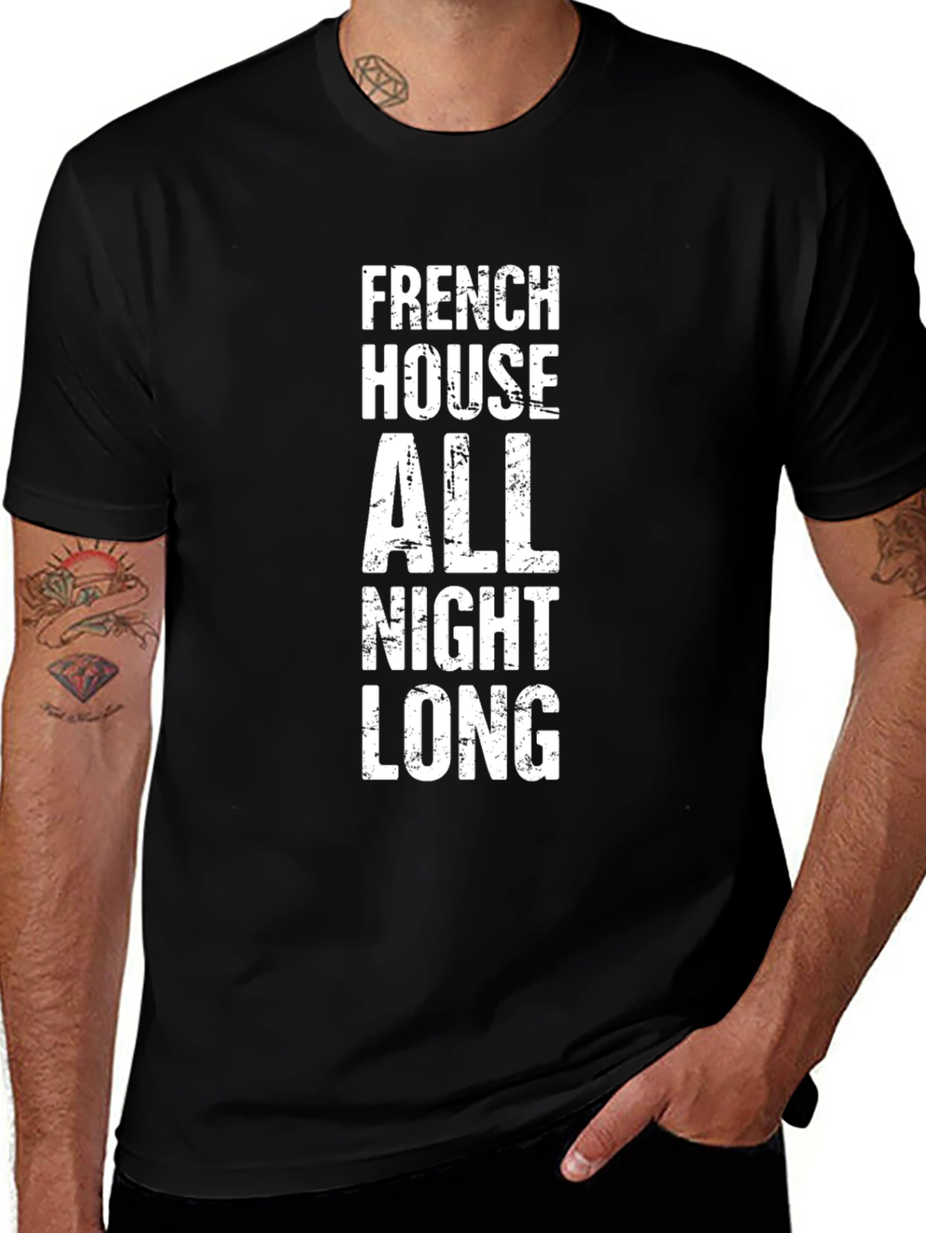 French House All Night Long Black T-Shirt