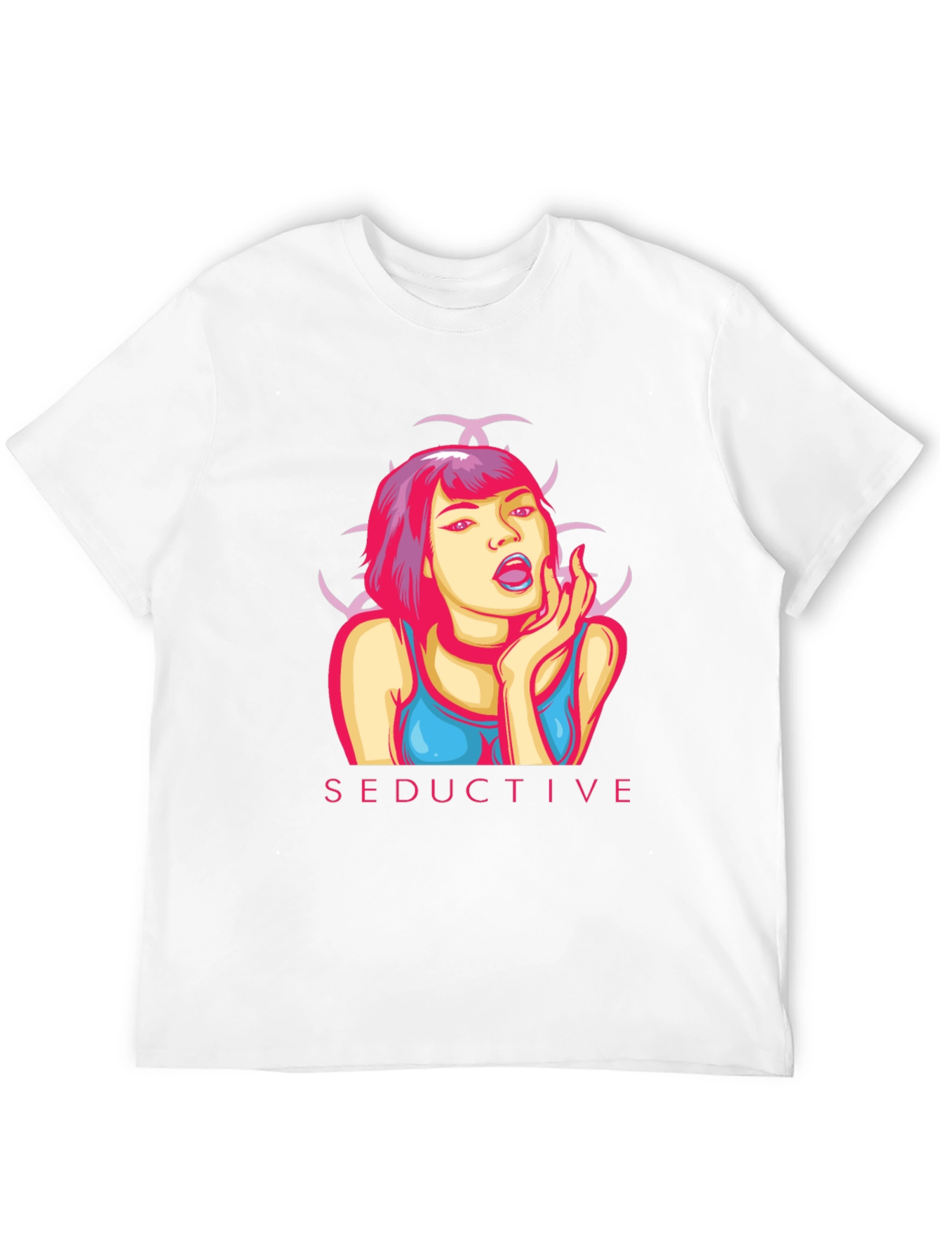 Seductive Graphic Print Black T-Shirt