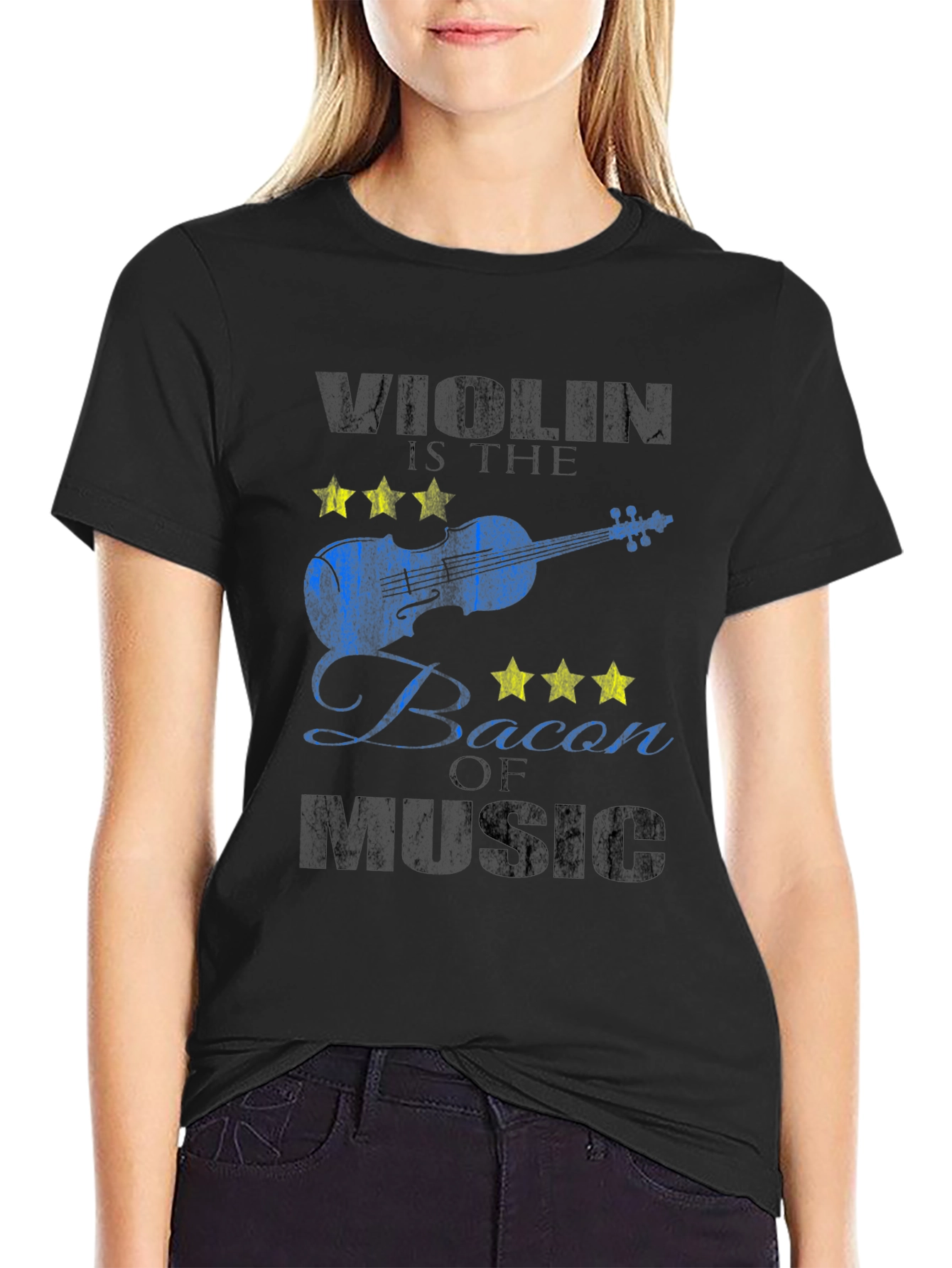 Violin Music T-Shirt: Bacon of Music Funny Tee
