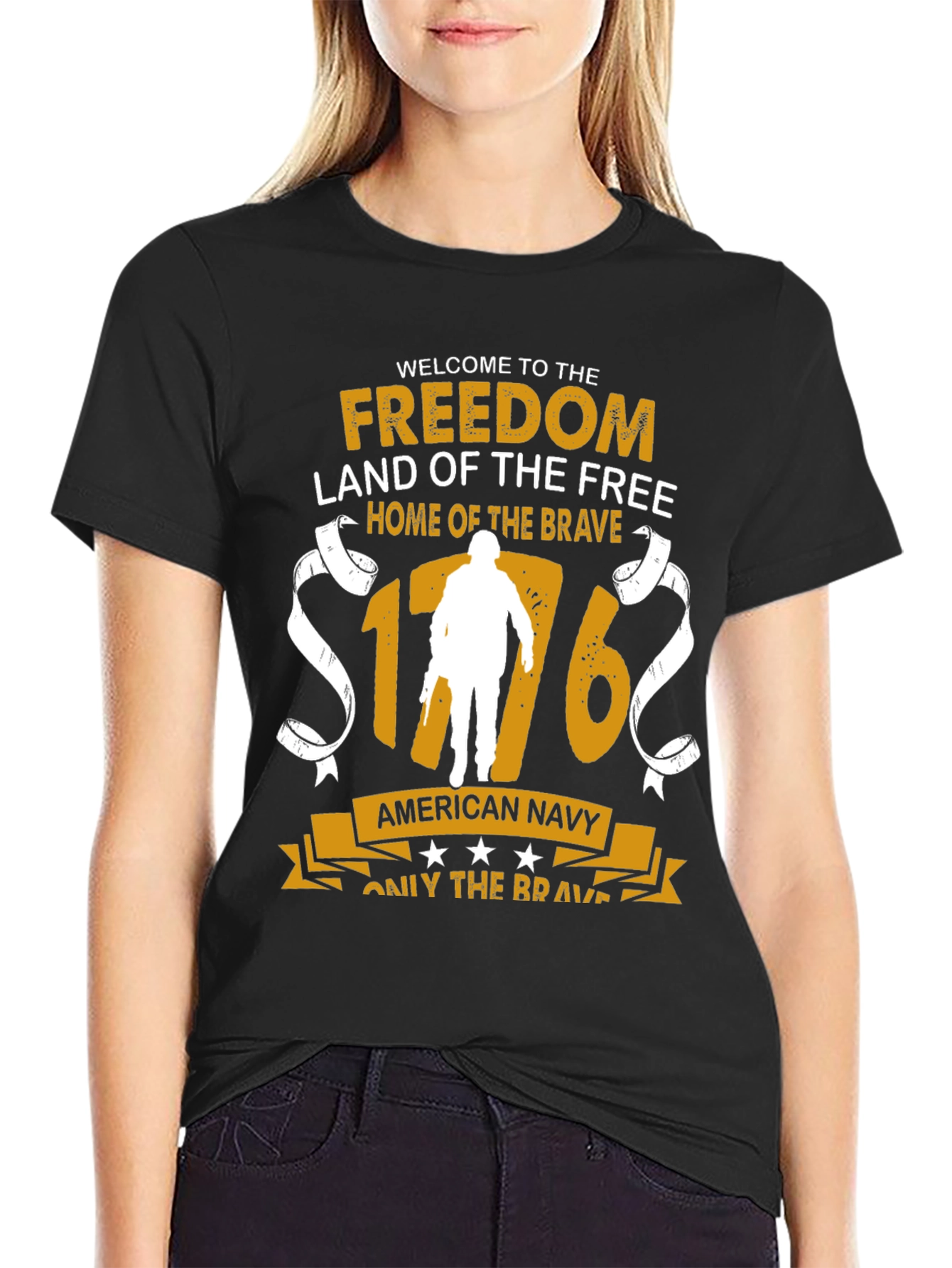 American Navy Patriotic Graphic T-Shirt