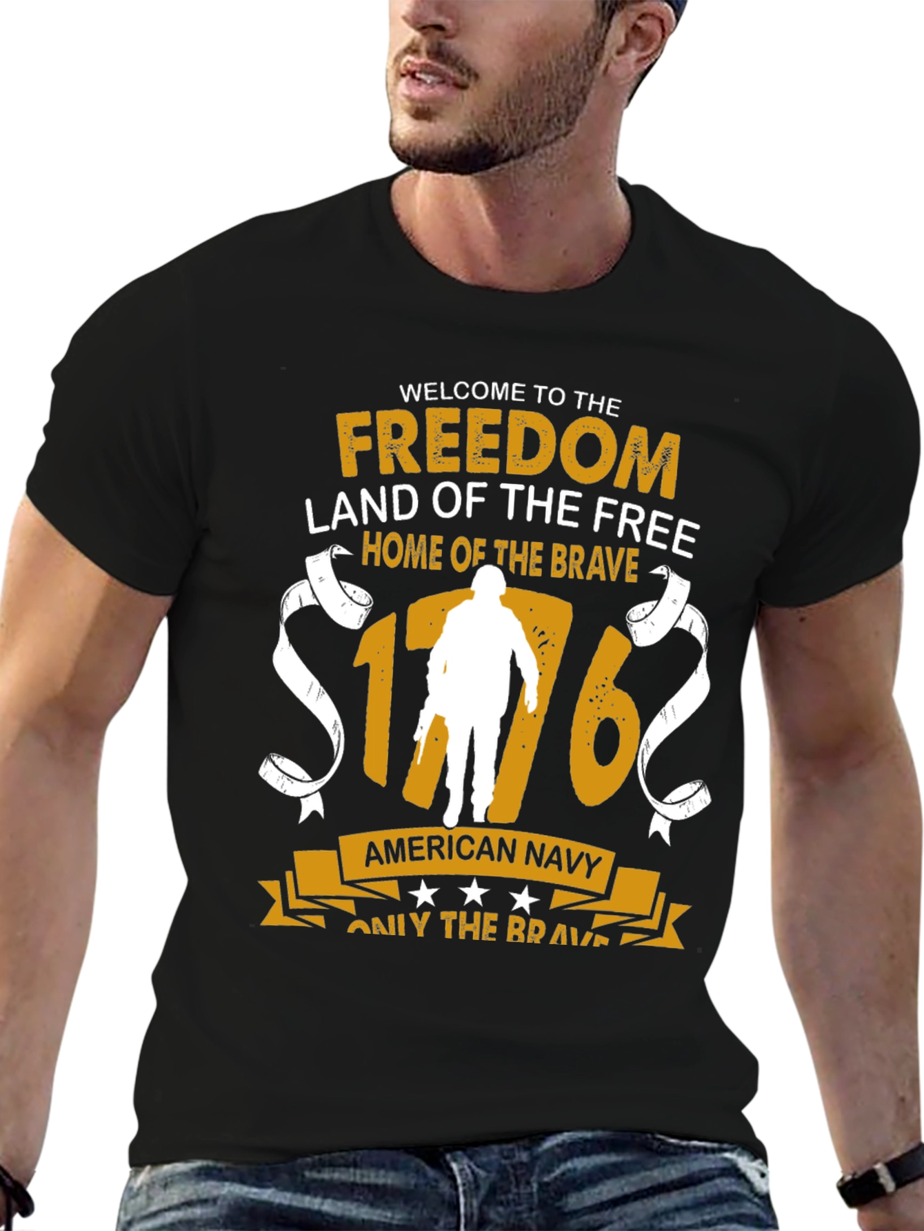 American Navy Patriotic Graphic T-Shirt