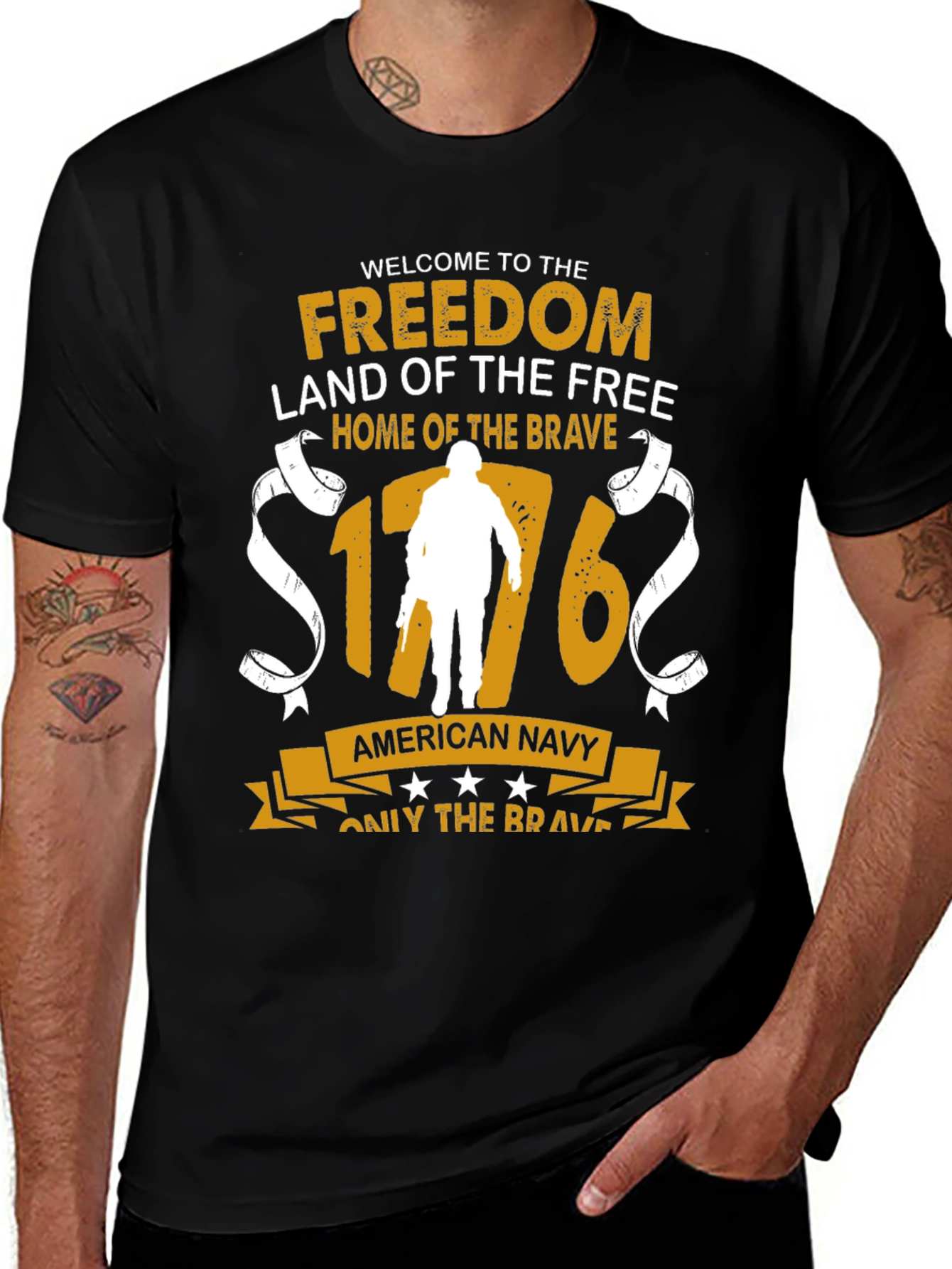 American Navy Patriotic Graphic T-Shirt