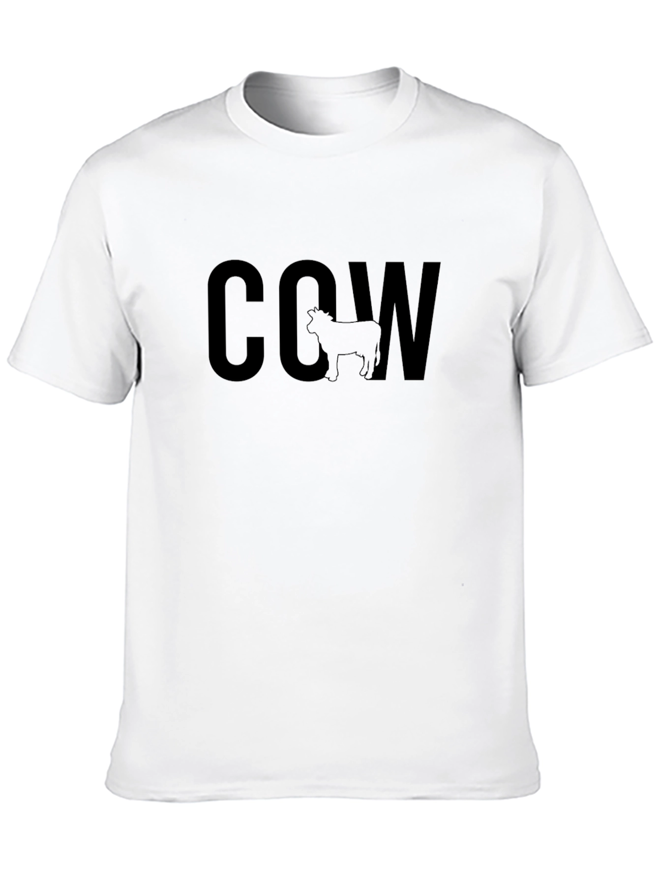 Cow Graphic T-Shirt - Black Unisex Casual Tee