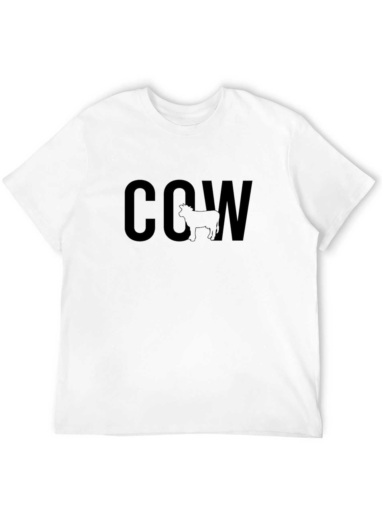 Cow Graphic T-Shirt - Black Unisex Casual Tee