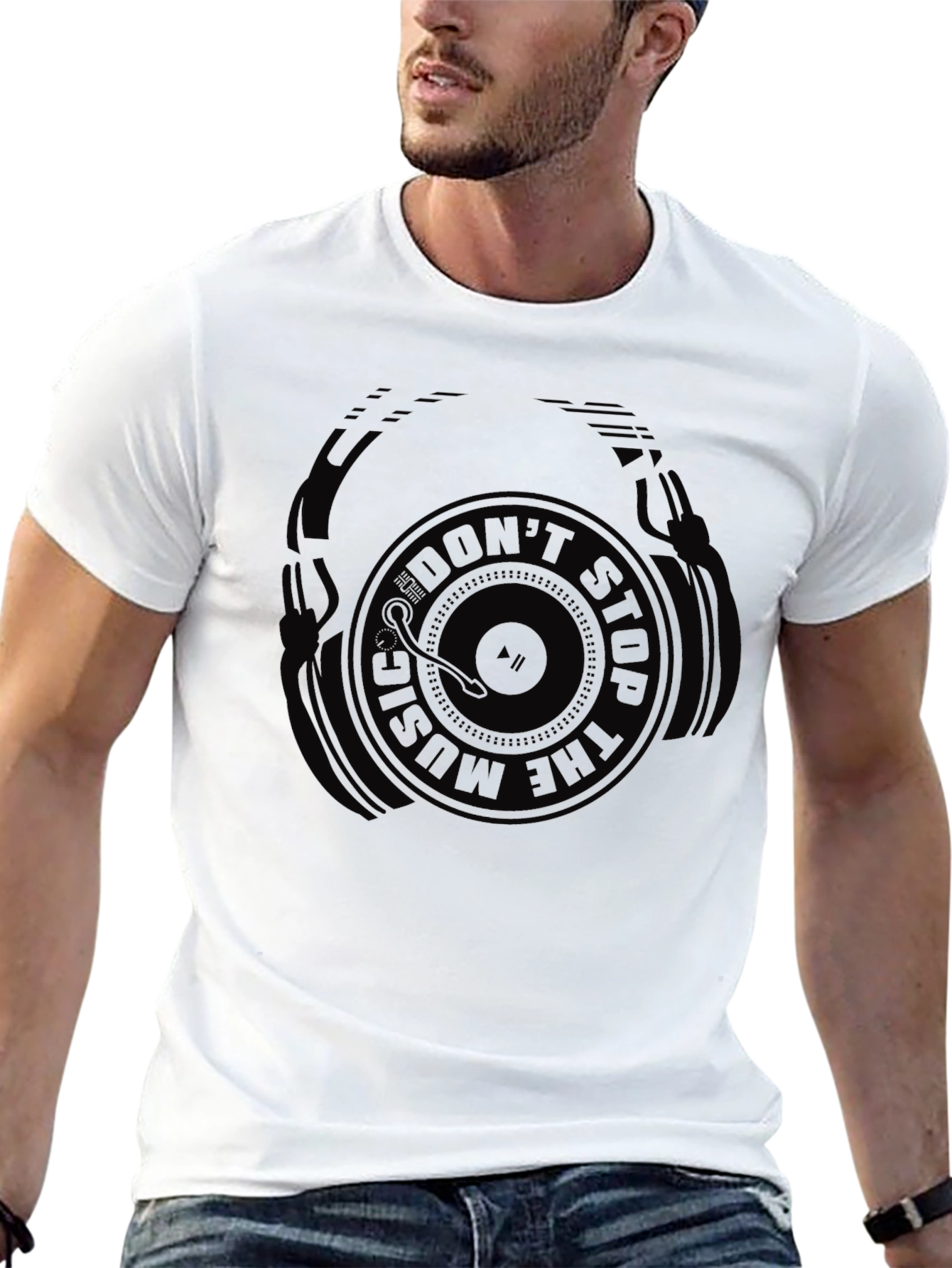 Dont Stop The Music Graphic Tee - Black