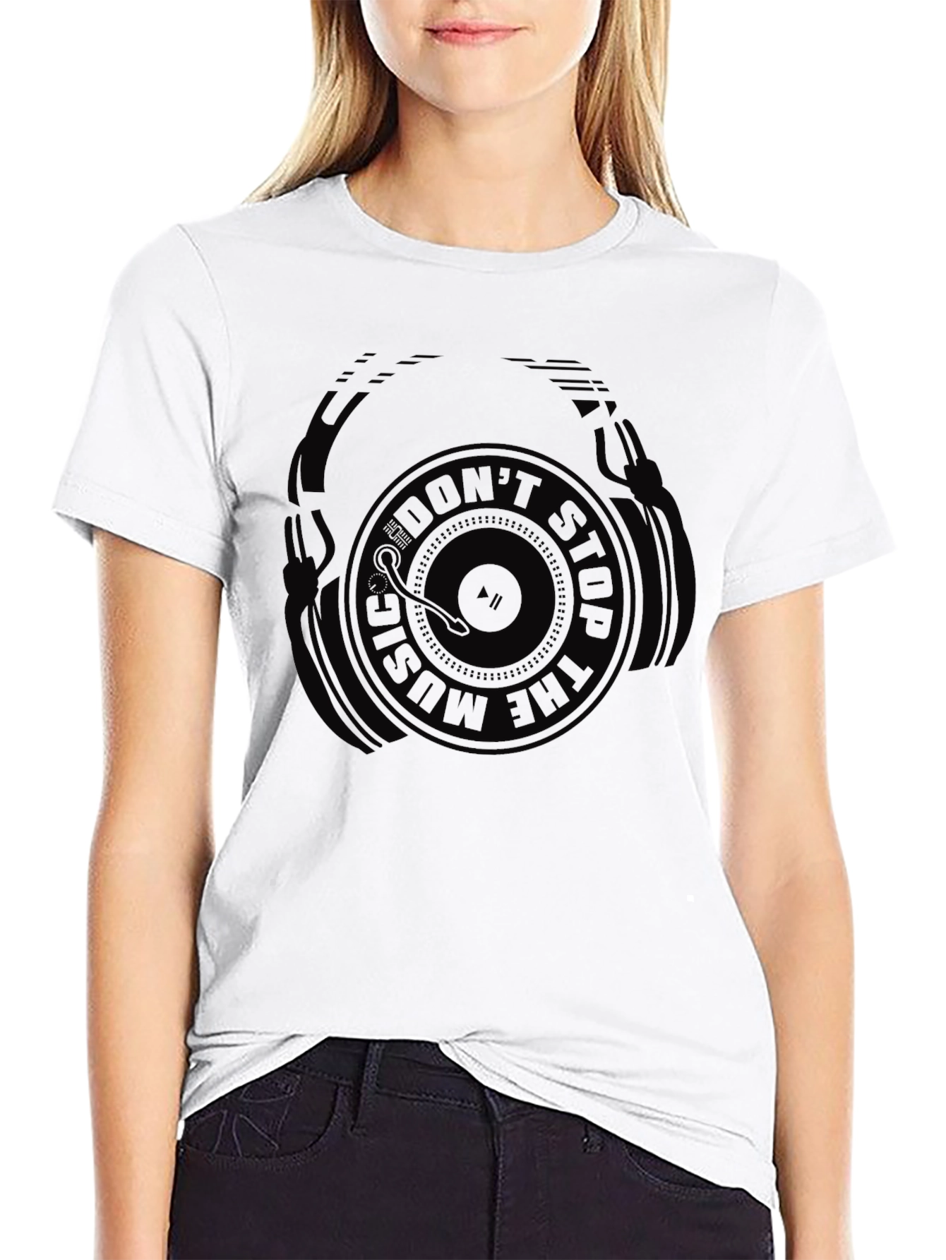 Dont Stop The Music Graphic Tee - Black